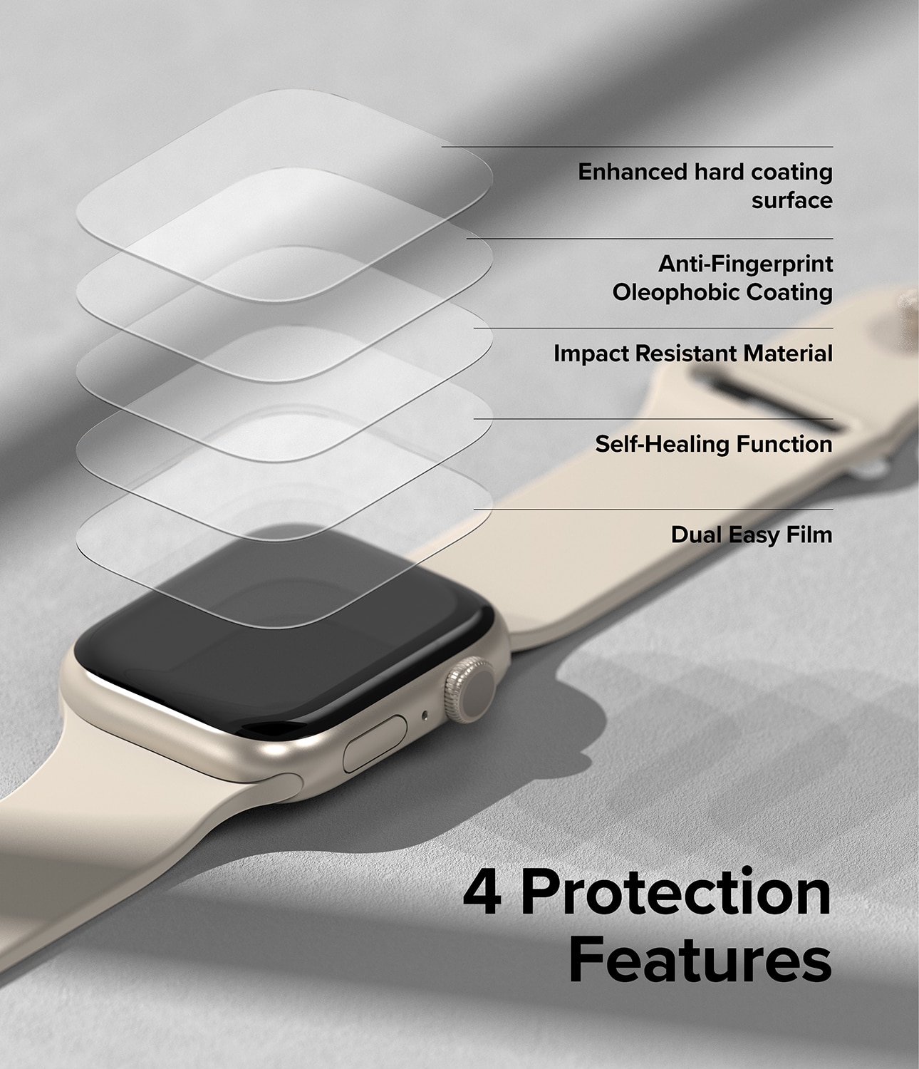 Apple Watch SE 44mm Dual Easy Screen Protector (3-pack)