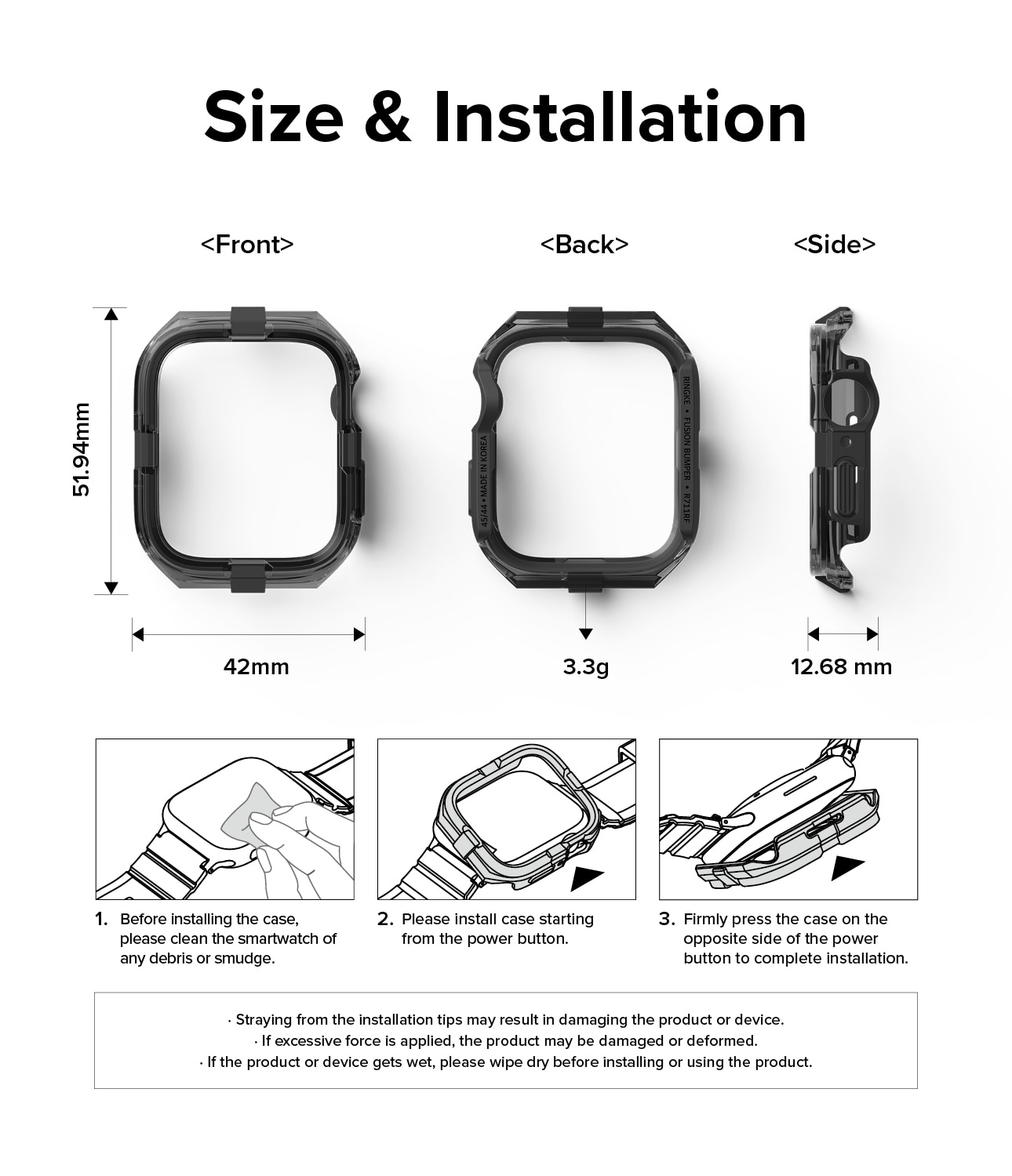 Apple Watch SE 44mm Fusion Bumper Black