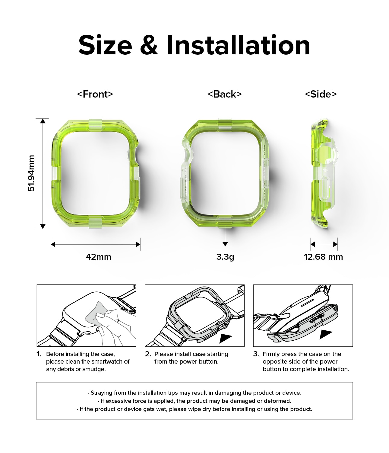 Apple Watch SE 44mm Fusion Bumper Neon Green