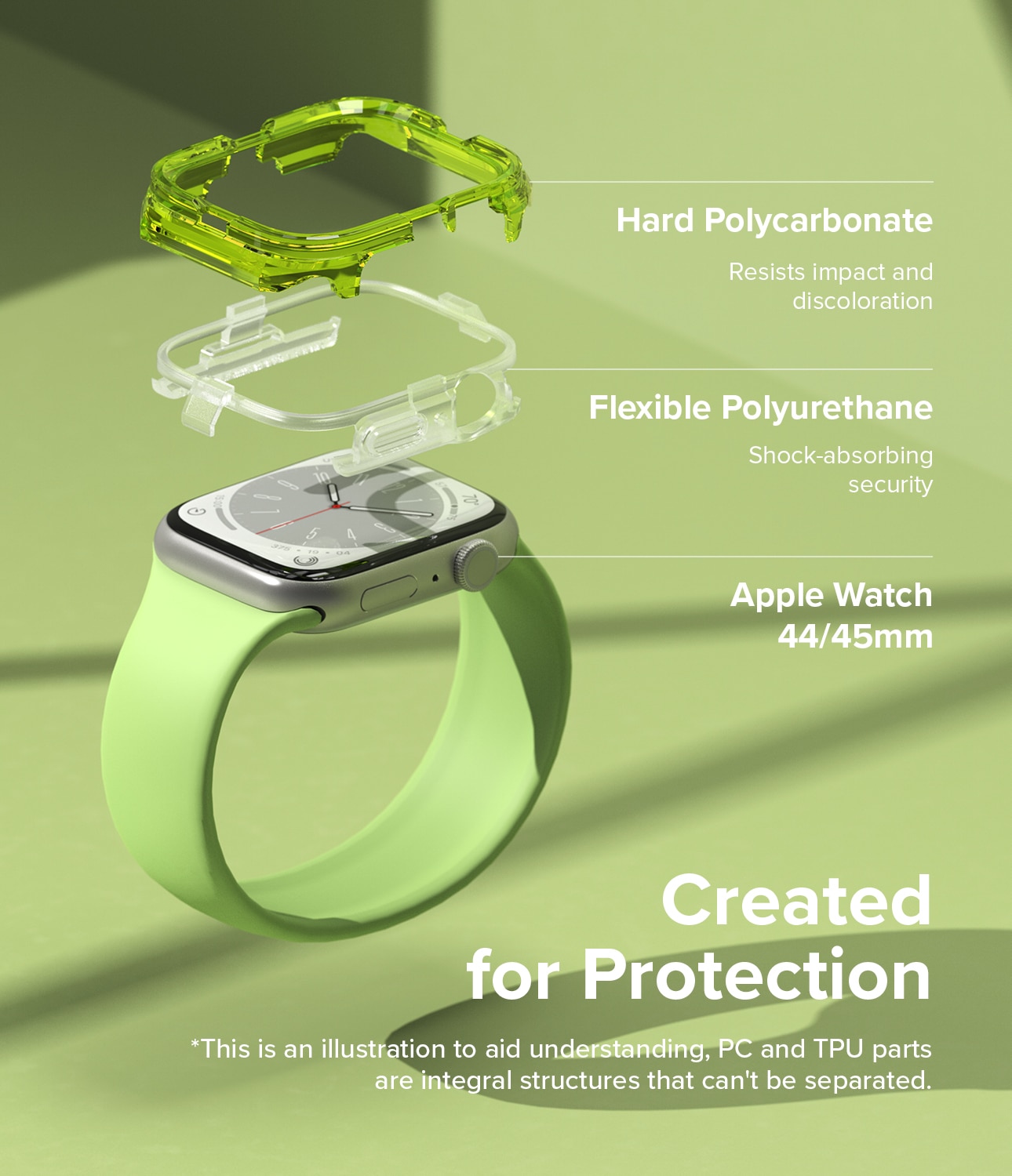 Apple Watch 45mm Series 7 Fusion Bumper Neon Green