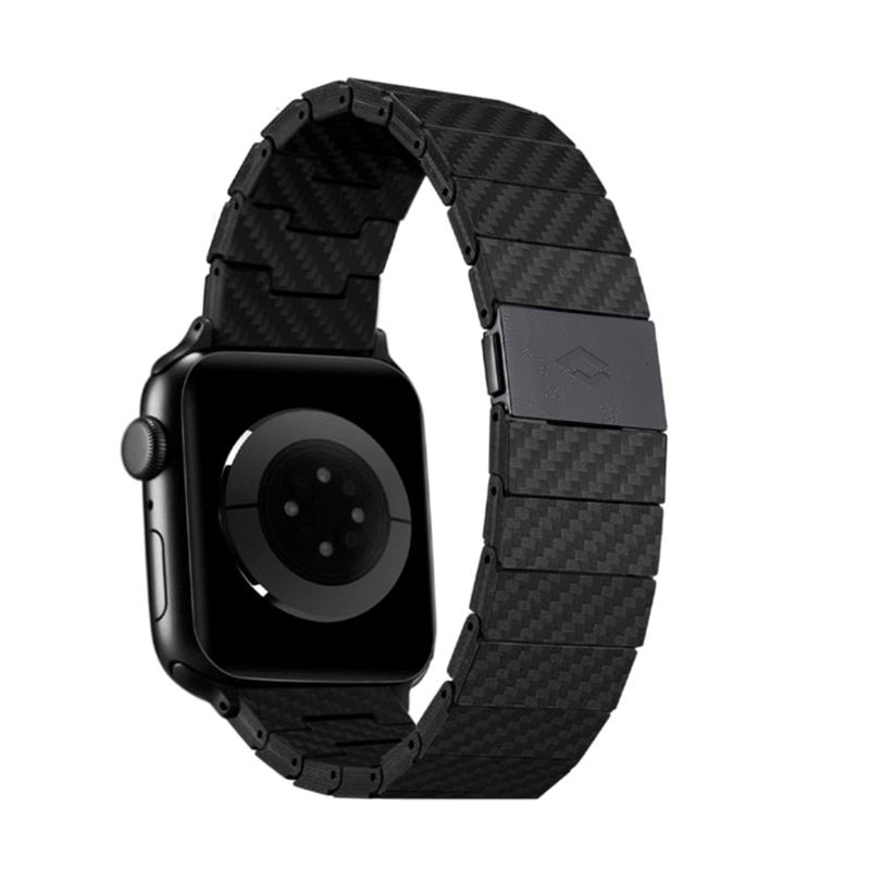 Apple Watch 45mm Series 7 Strap Modern Carbon Fiber Black