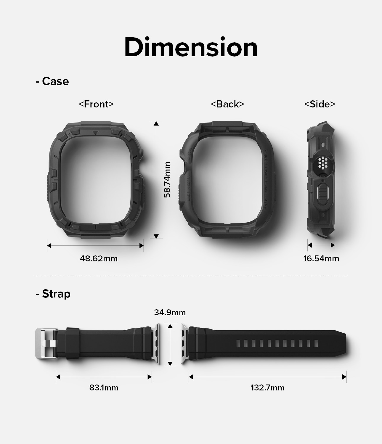 Apple Watch Ultra 2 49mm Fusion-X Guard Case + Band Black