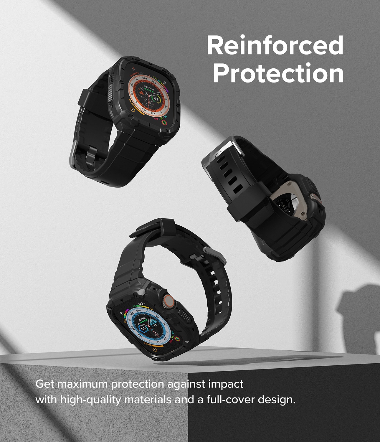 Apple Watch Ultra 49mm Fusion-X Guard Case+Band Black