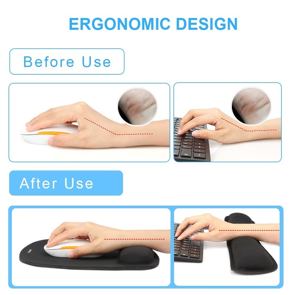 Wrist support for Keyboard and Mousepad Black