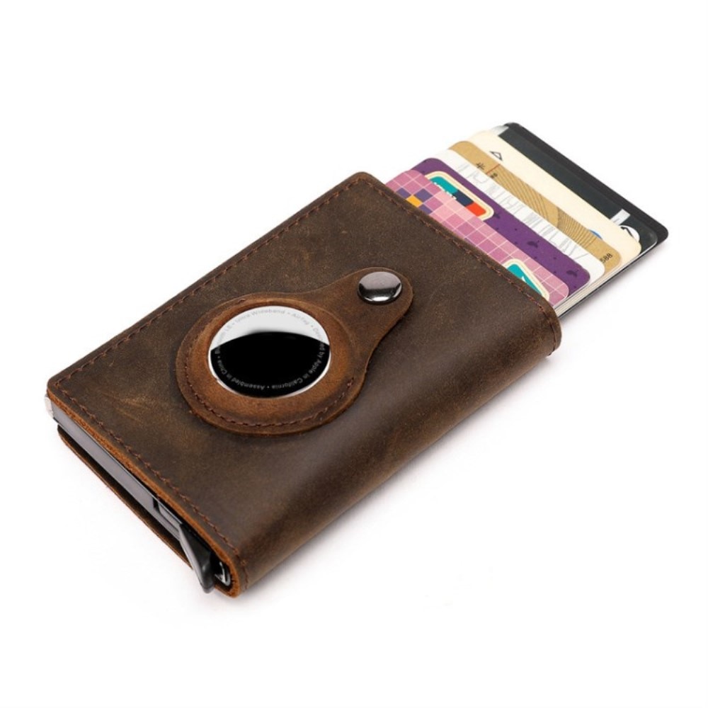 AirTag Leather Cardholder Brown