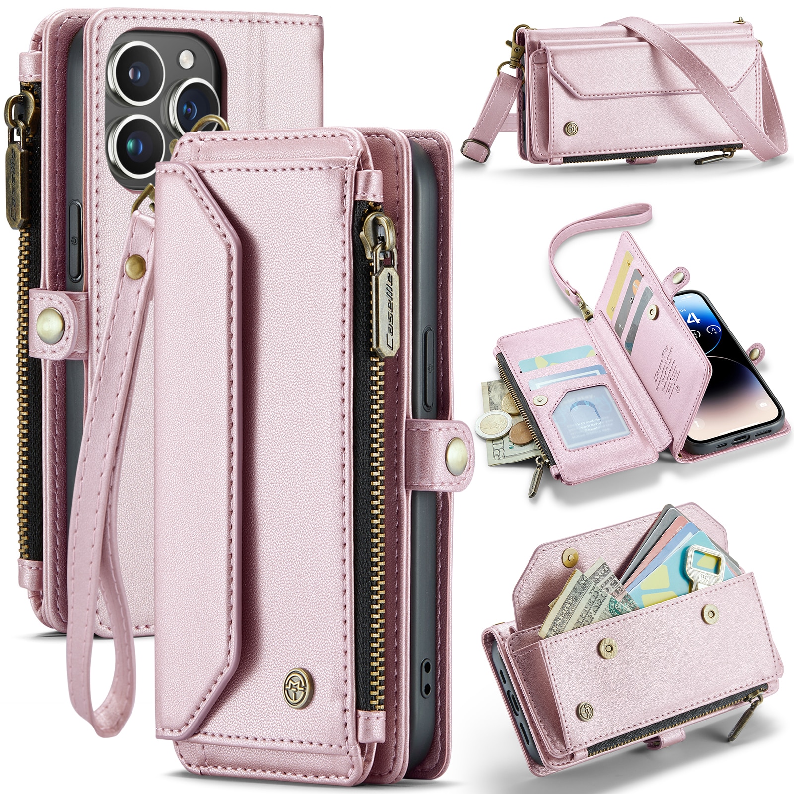 iPhone 14 Pro Wallet Case Pink