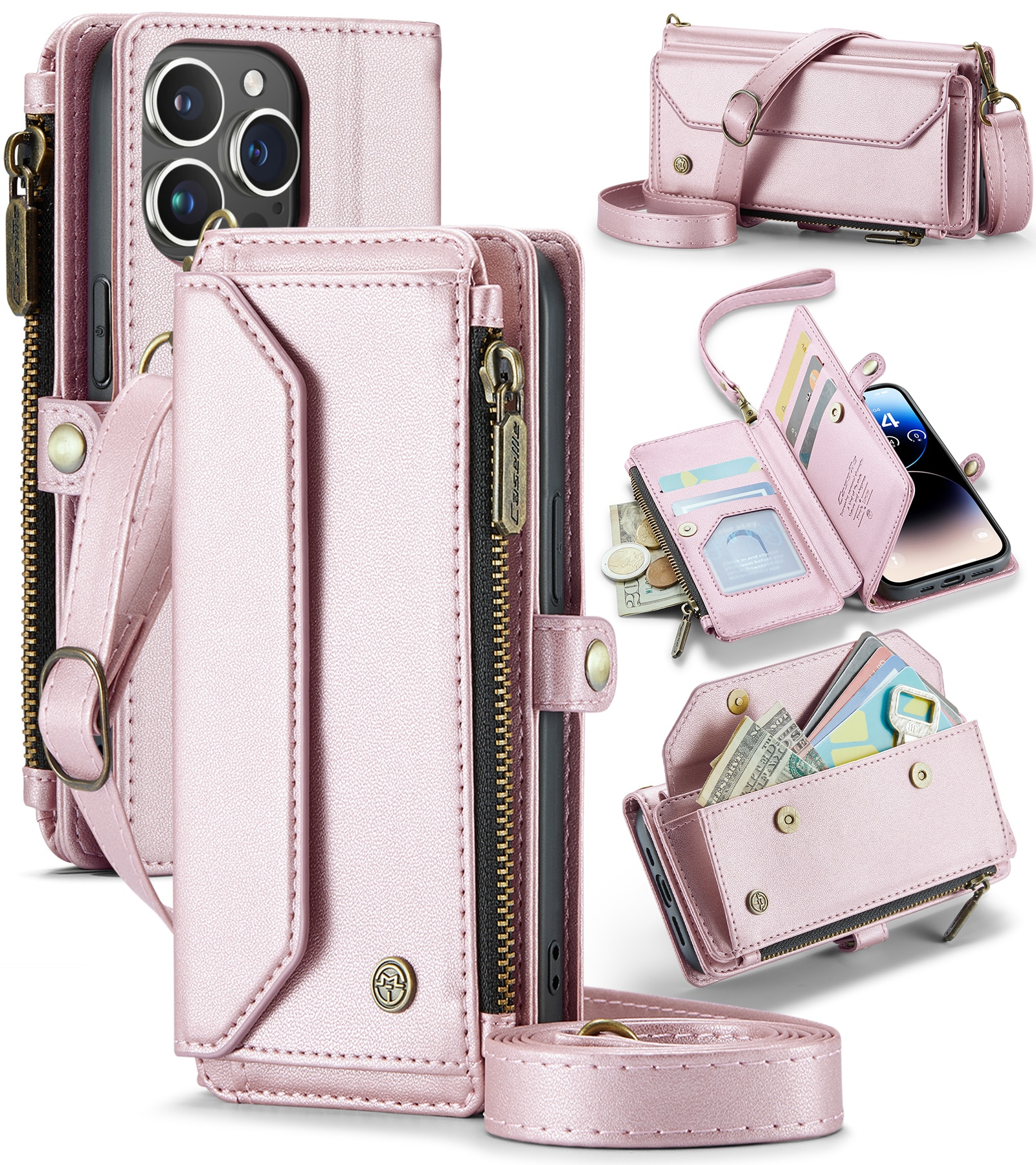 iPhone 14 Pro Wallet Case Pink