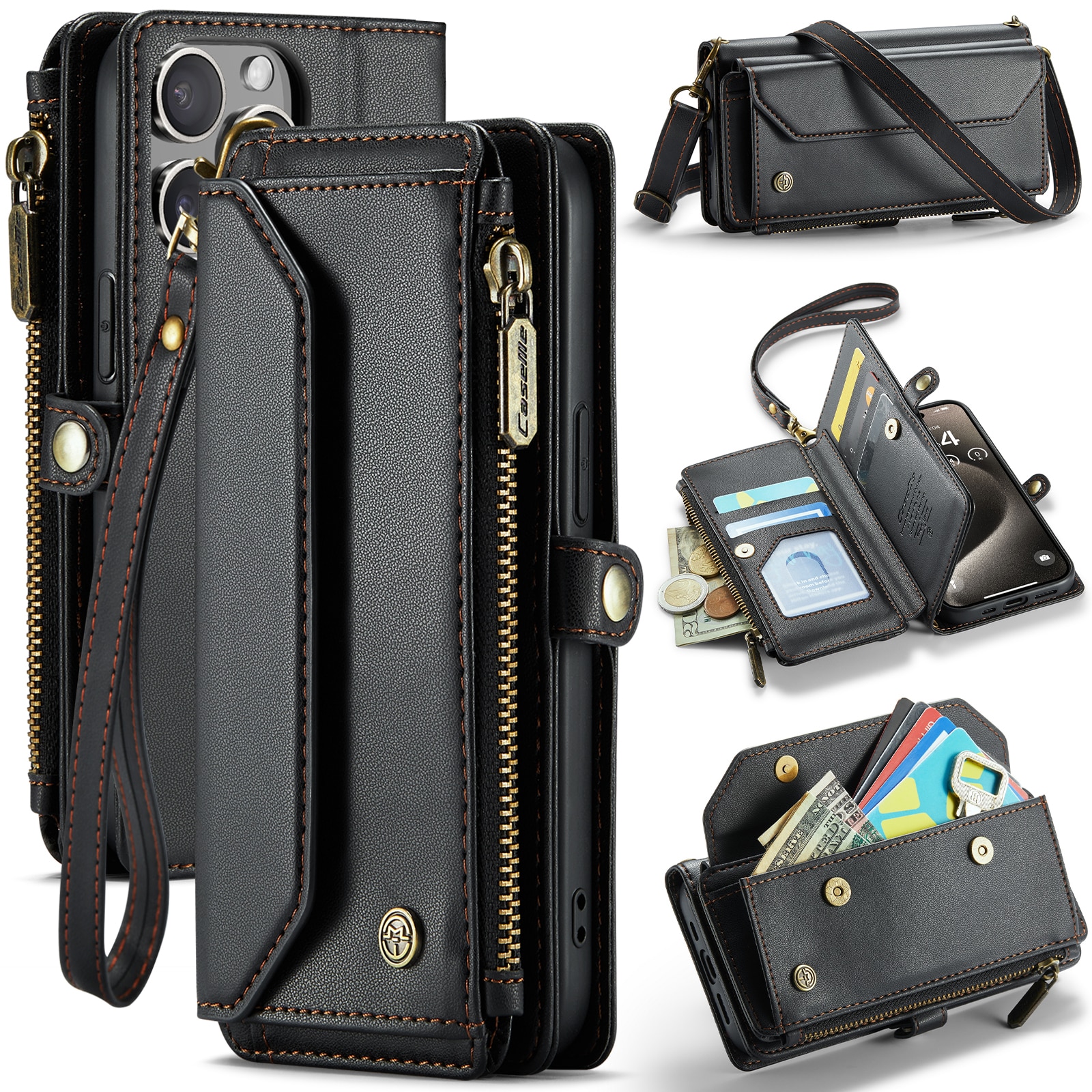 iPhone 15 Pro Wallet Case Black