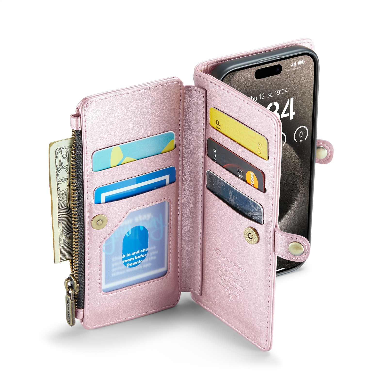 iPhone 15 Pro Wallet Case Pink