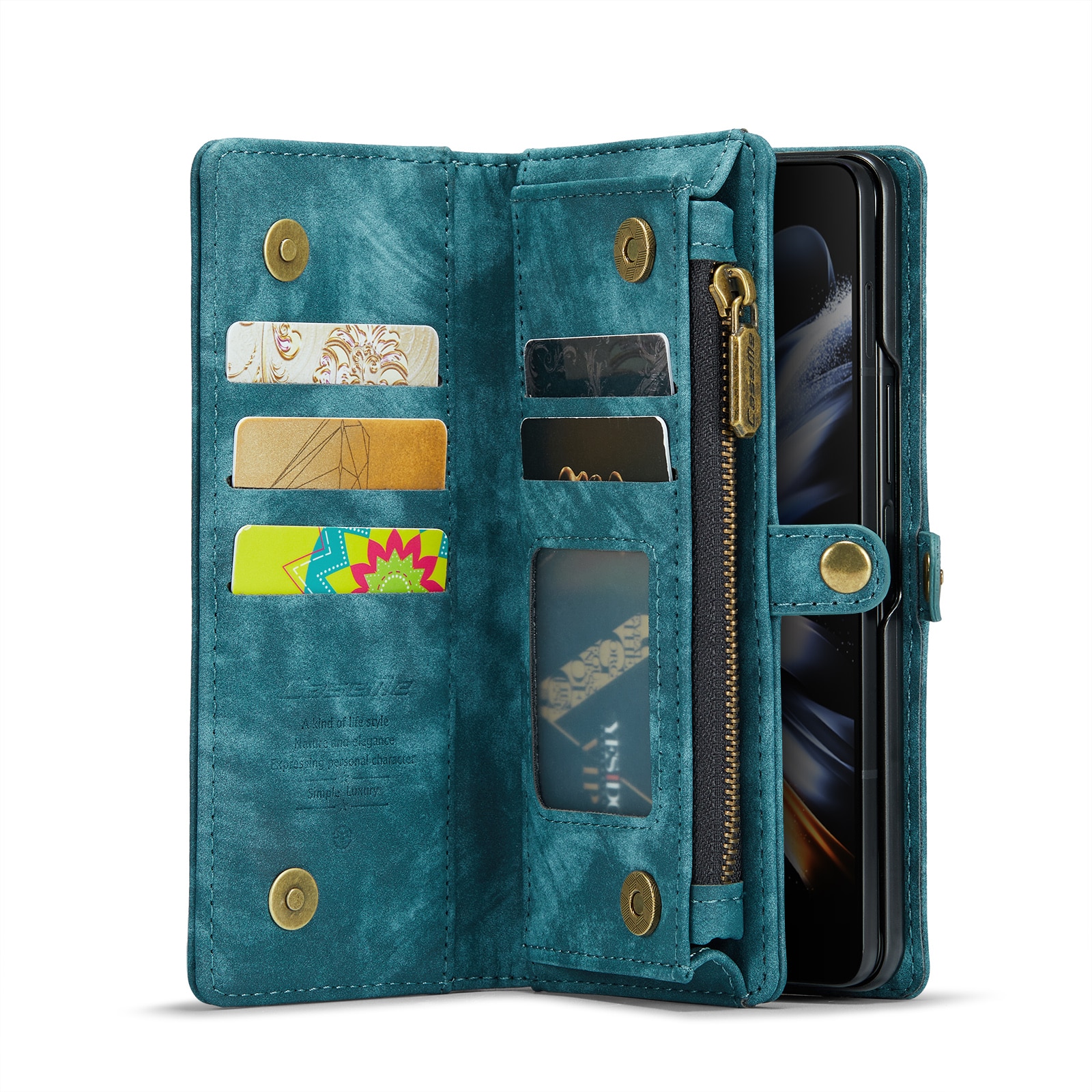 Samsung Galaxy Z Fold 5 Multi-slot Wallet Case Blue