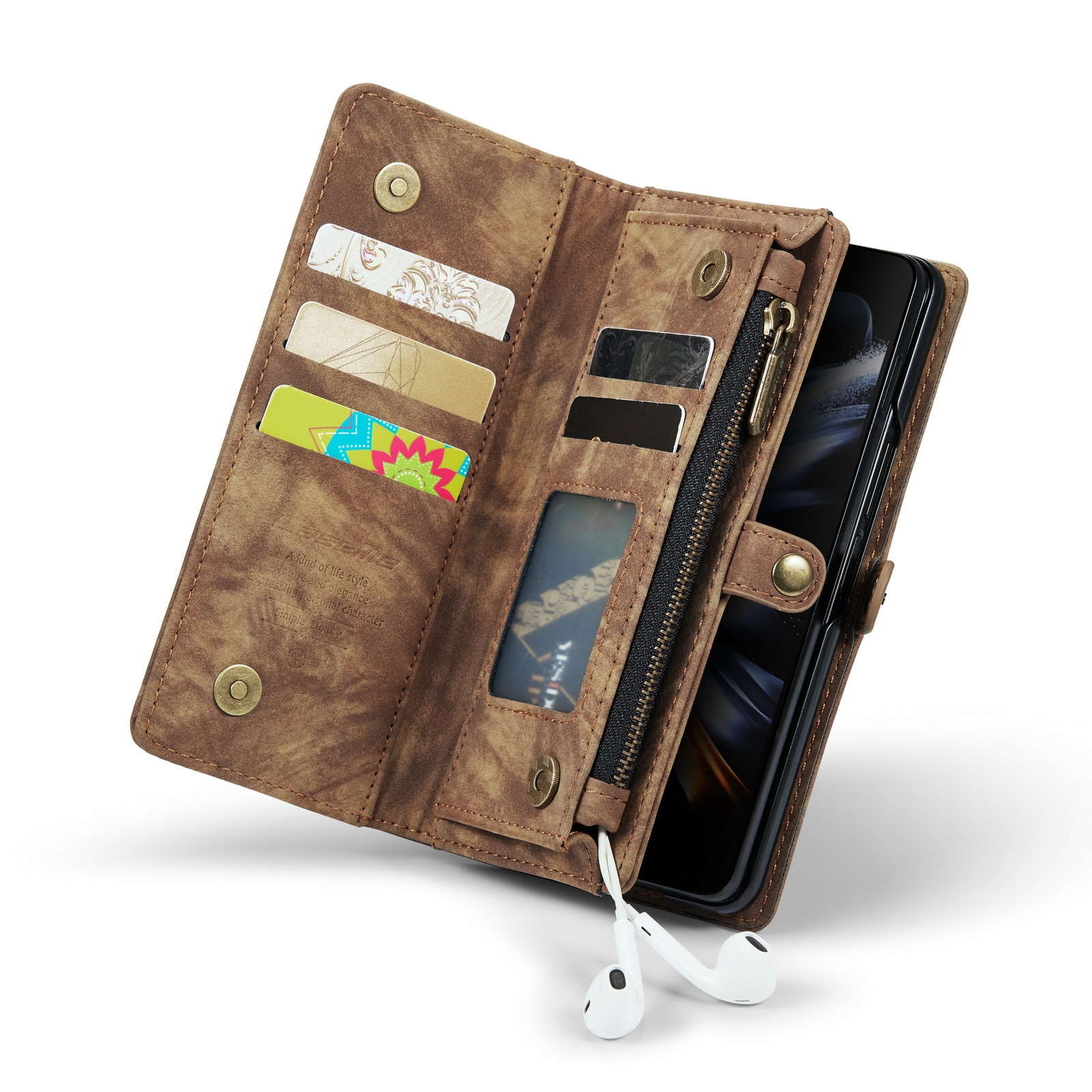 Samsung Galaxy Z Fold 4 Multi-slot Wallet Case Brown