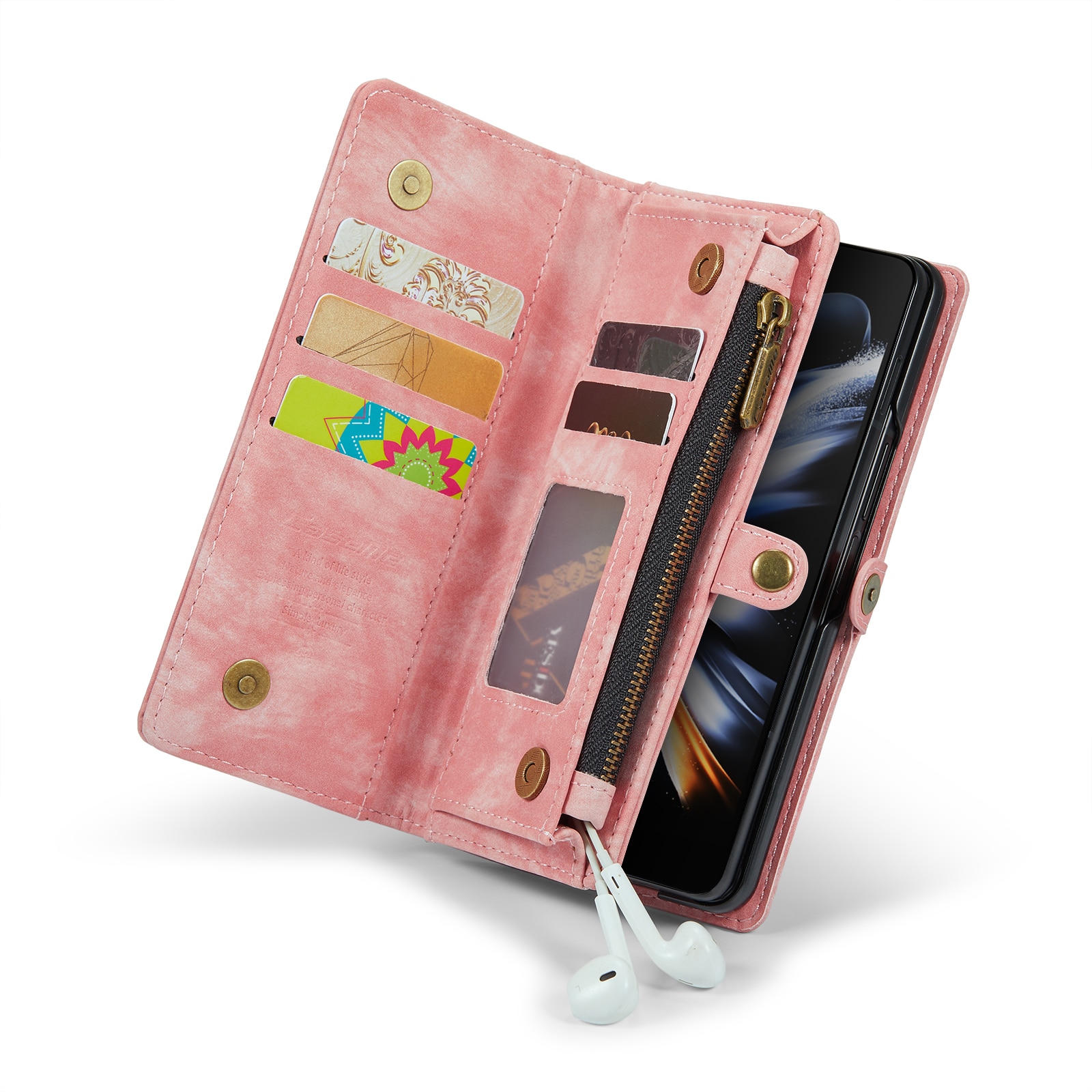 Samsung Galaxy Z Fold 5 Multi-slot Wallet Case Pink