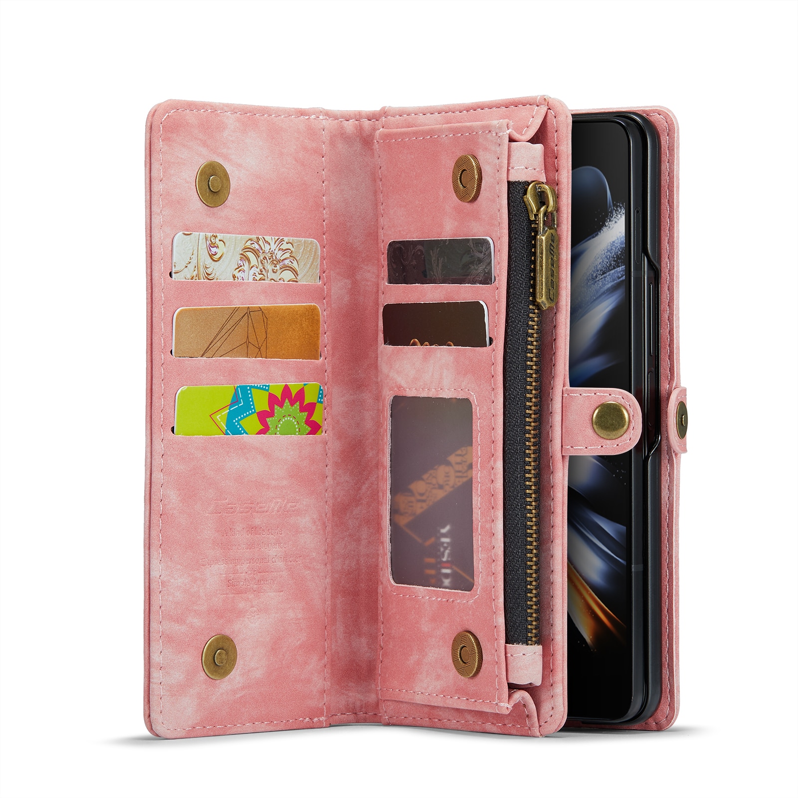 Samsung Galaxy Z Fold 5 Multi-slot Wallet Case Pink