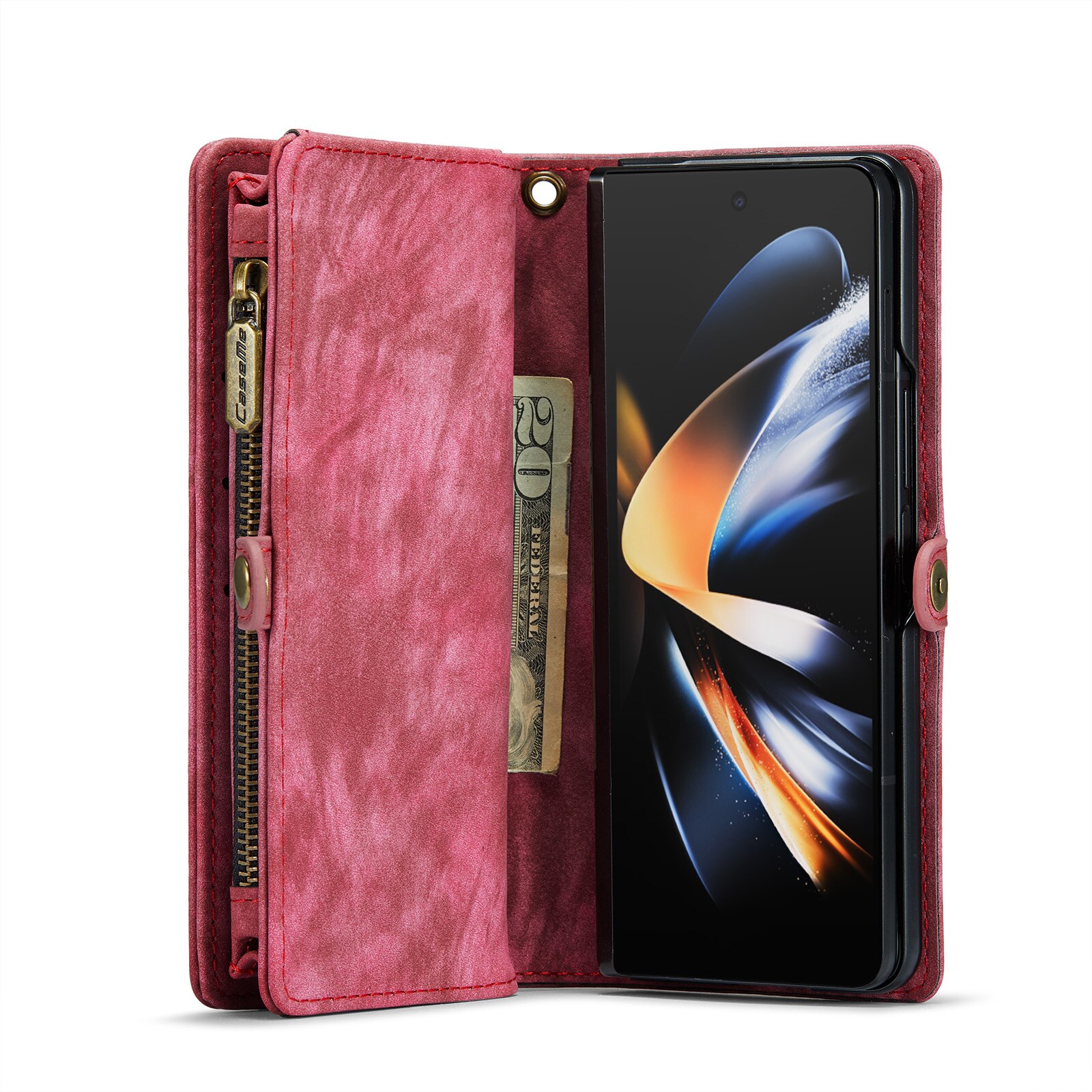 Samsung Galaxy Z Fold 5 Multi-slot Wallet Case Red