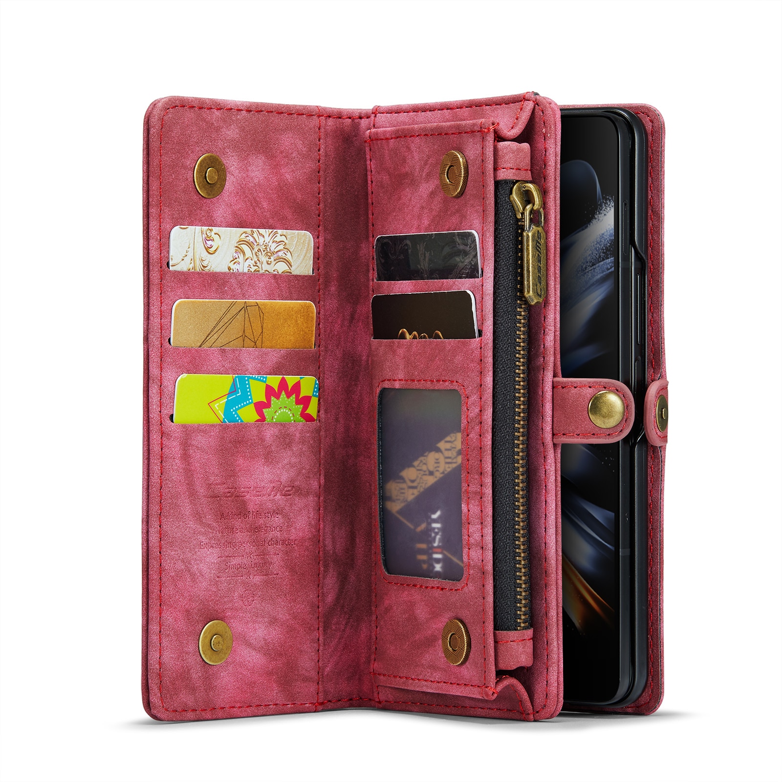 Samsung Galaxy Z Fold 5 Multi-slot Wallet Case Red