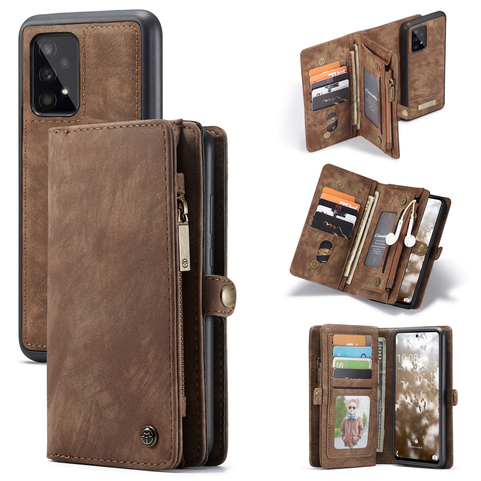 Samsung Galaxy A33 Multi-slot Wallet Case Brown