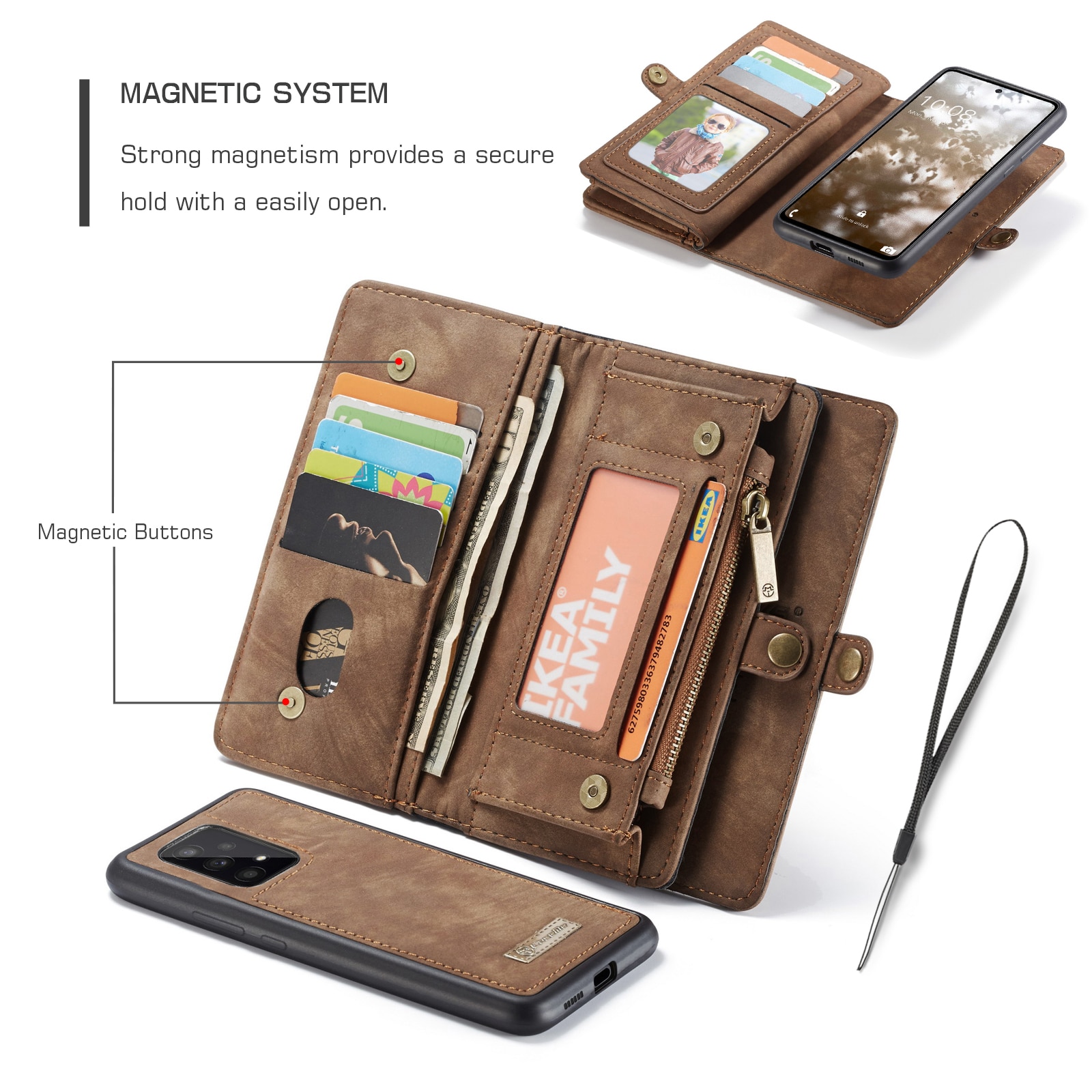 Samsung Galaxy A53 Multi-slot Wallet Case Brown