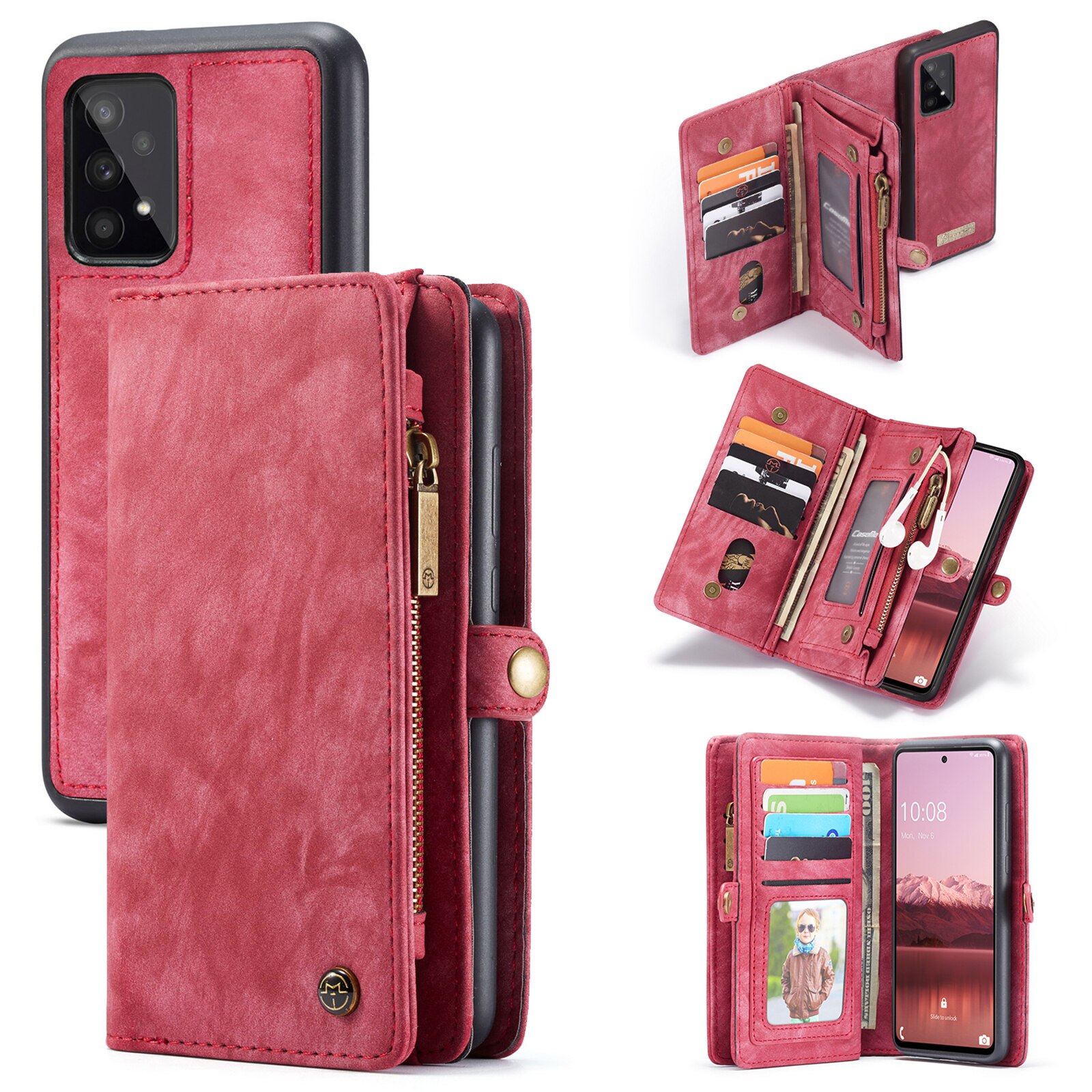 Samsung Galaxy A53 Multi-slot Wallet Case Red