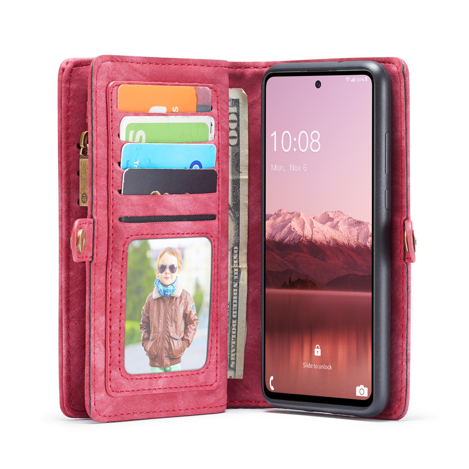 Samsung Galaxy A53 Multi-slot Wallet Case Red