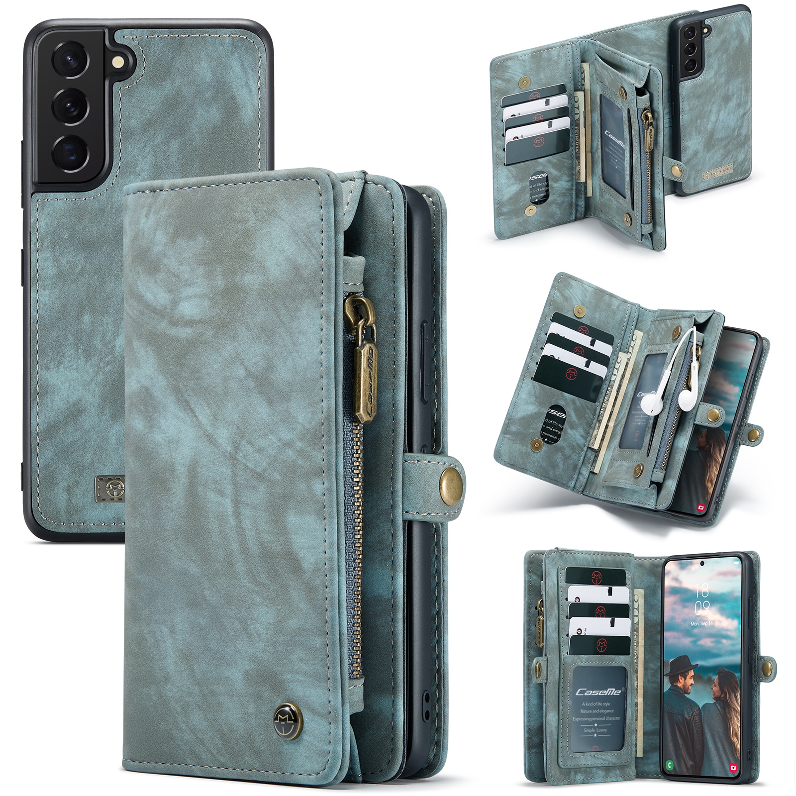 Samsung Galaxy S22 Multi-slot Wallet Case Blue