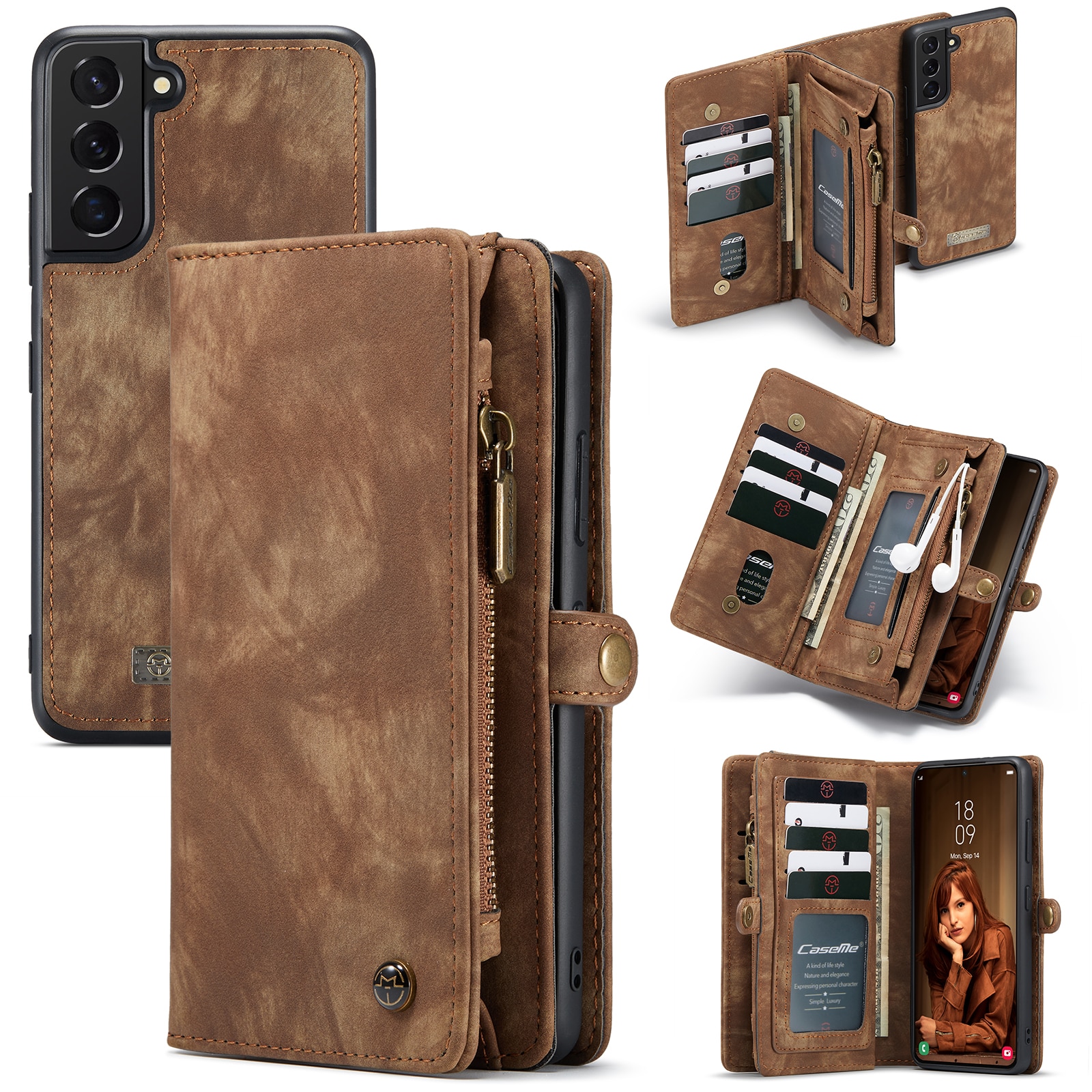 Samsung Galaxy S22 Plus Multi-slot Wallet Case Brown