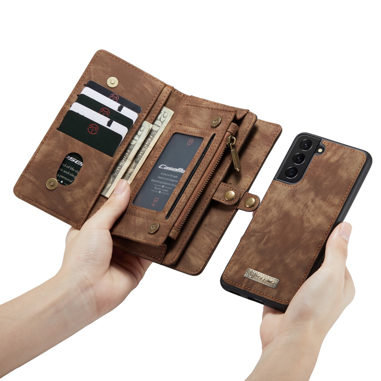 Samsung Galaxy S22 Multi-slot Wallet Case Brown