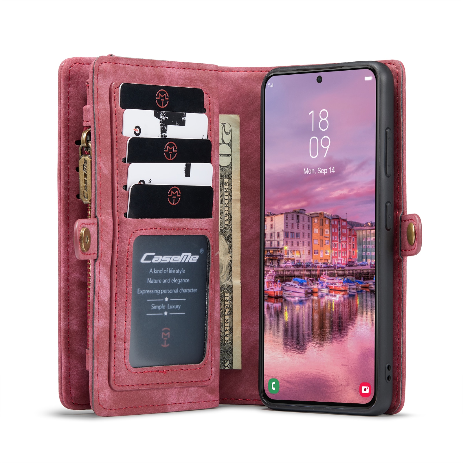 Samsung Galaxy S22 Plus Multi-slot Wallet Case Red