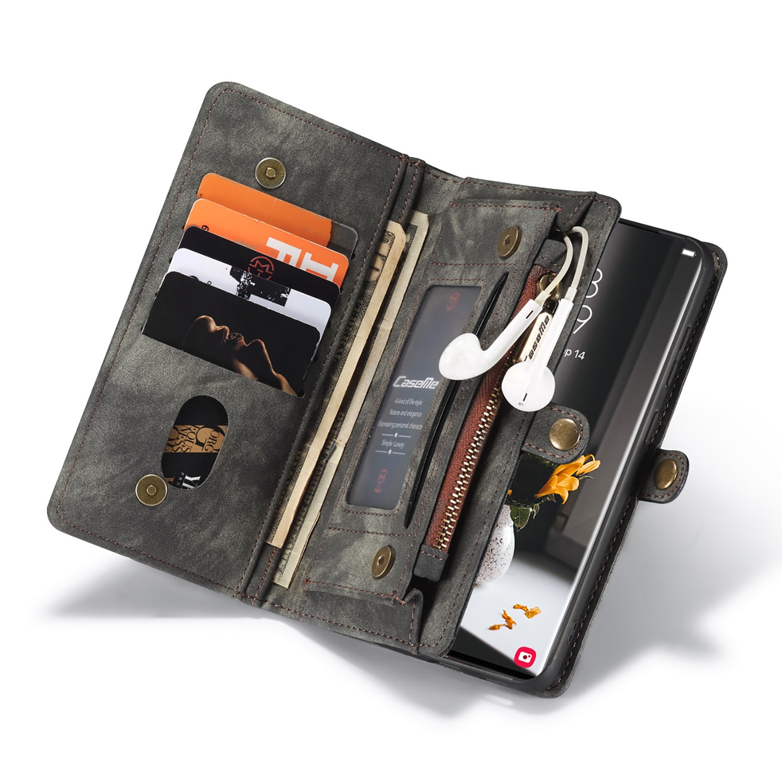 Samsung Galaxy S22 Ultra Multi-slot Wallet Case Grey