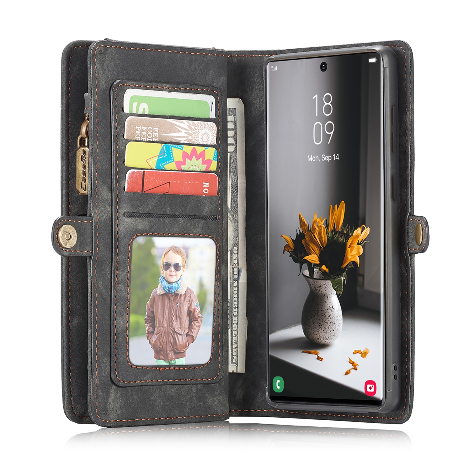 Samsung Galaxy S22 Ultra Multi-slot Wallet Case Grey