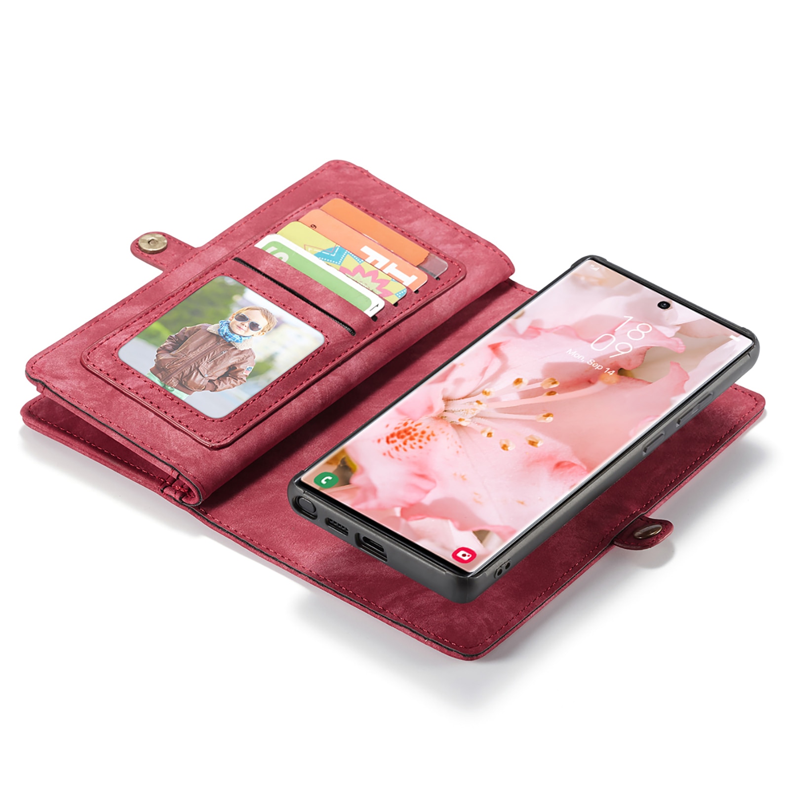 Samsung Galaxy S22 Ultra Multi-slot Wallet Case Red