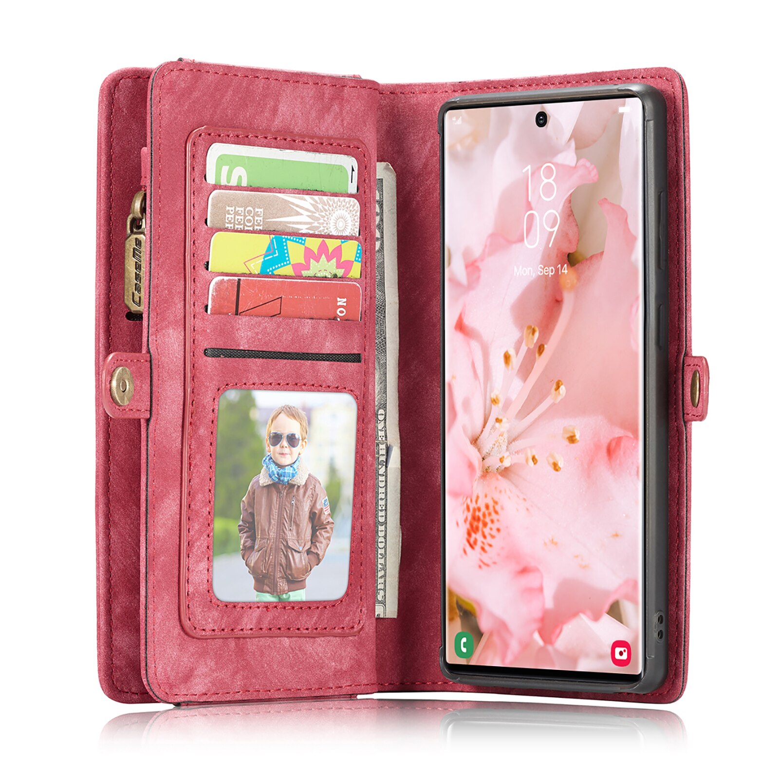 Samsung Galaxy S22 Ultra Multi-slot Wallet Case Red