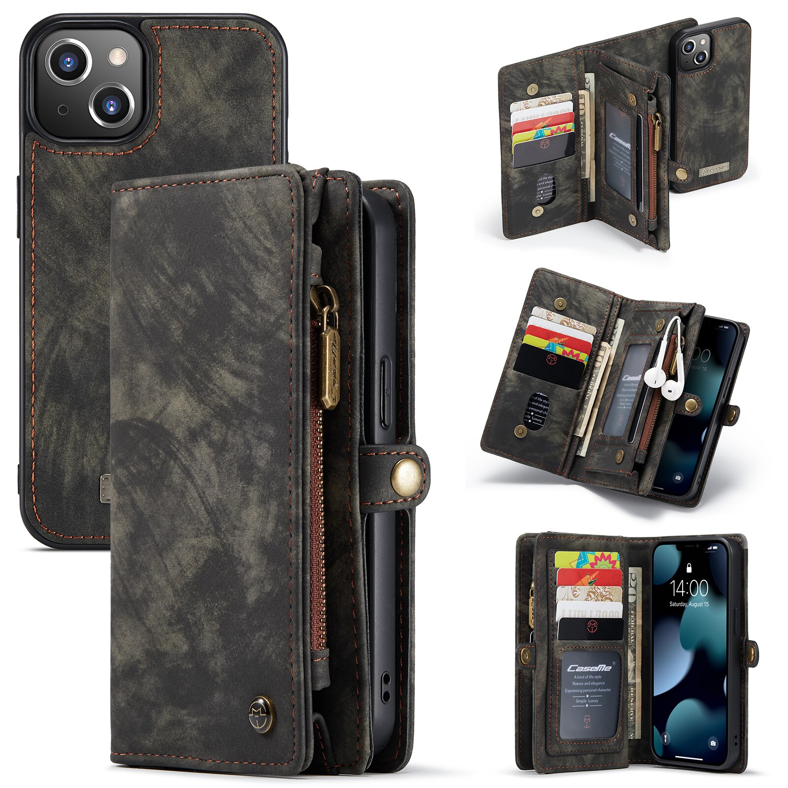 iPhone 13 Multi-slot Wallet Case Grey