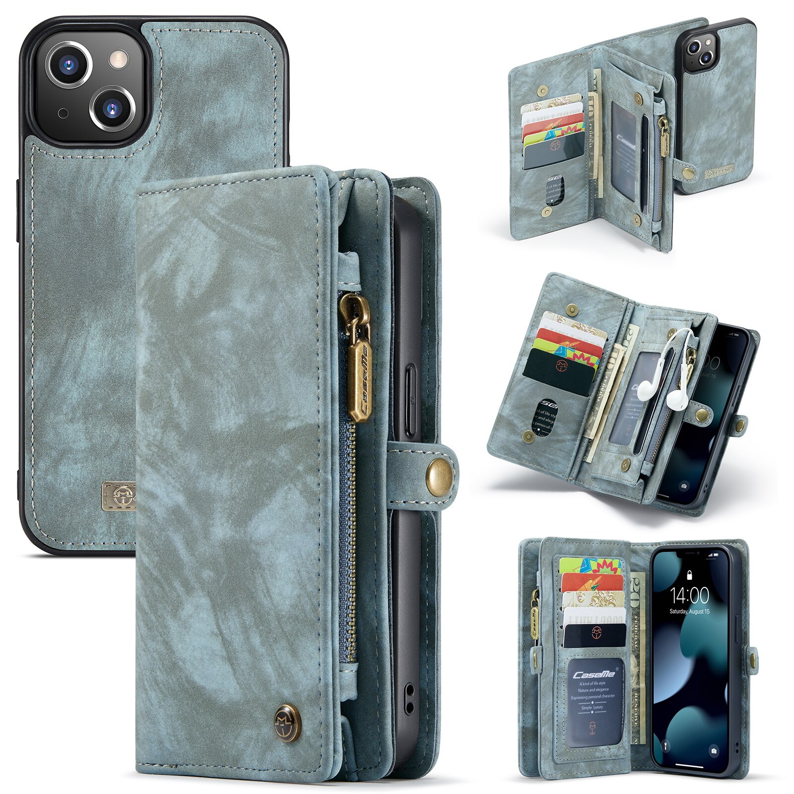 iPhone 13 Multi-slot Wallet Case Blue