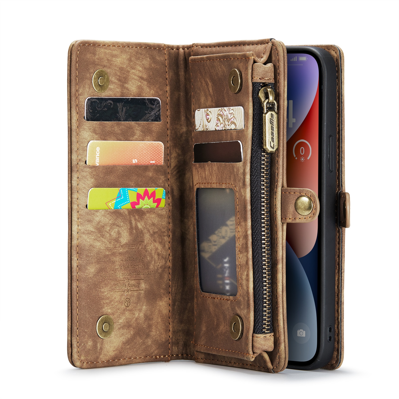 iPhone 14 Plus Multi-slot Wallet Case Brown