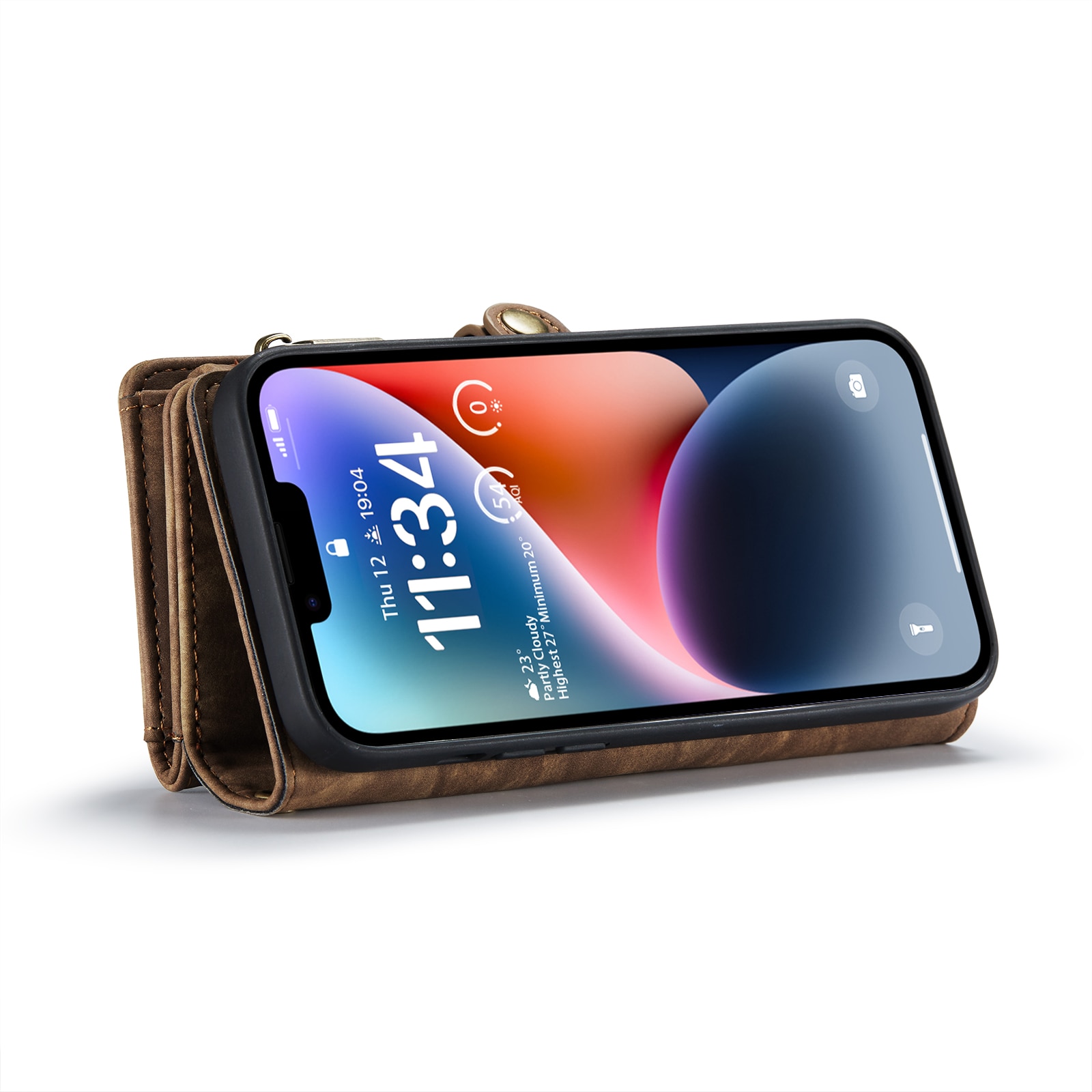 iPhone 14 Multi-slot Wallet Case Brown
