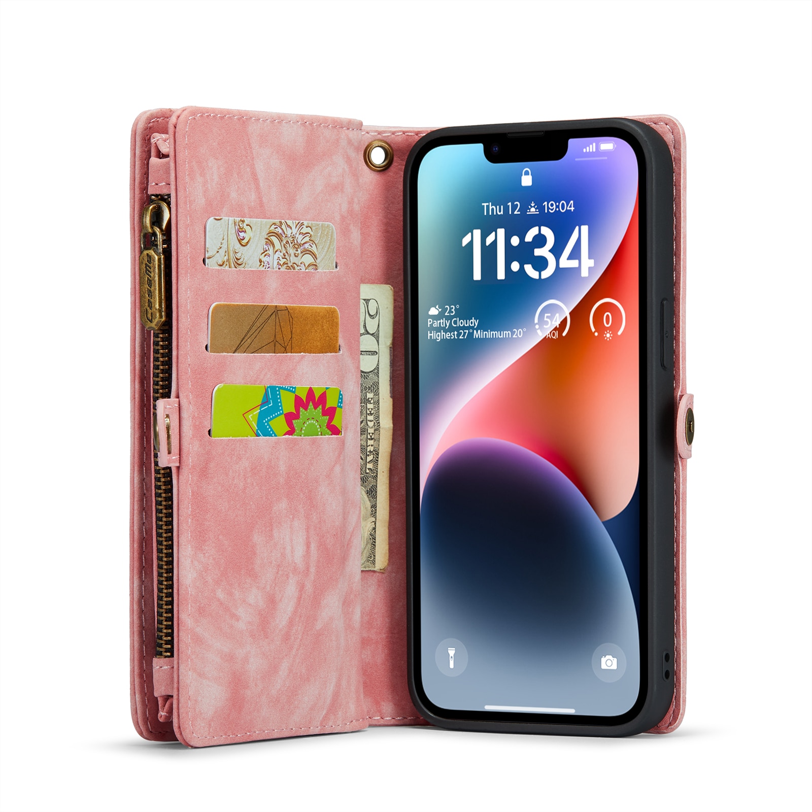 iPhone 14 Multi-slot Wallet Case Pink