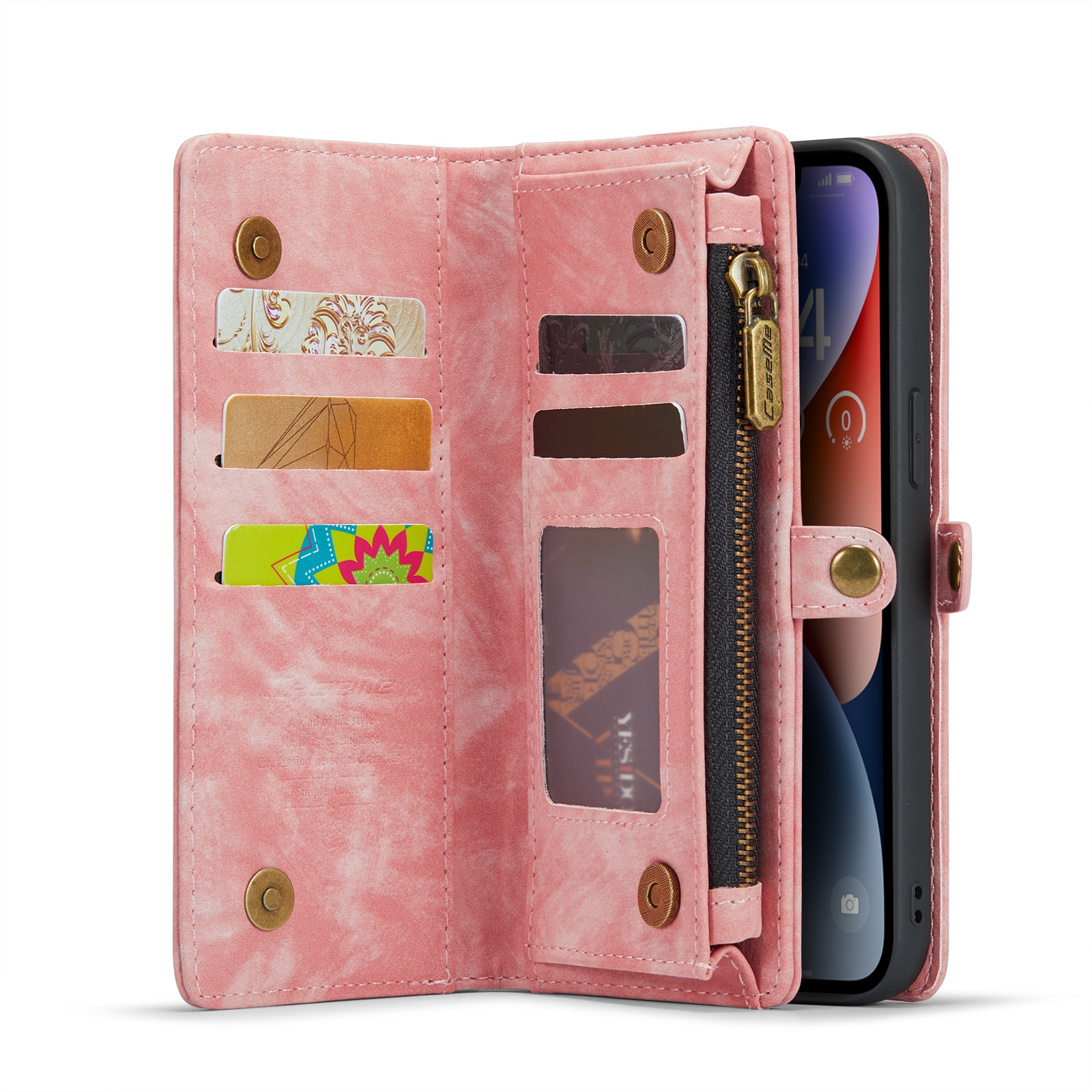 iPhone 14 Multi-slot Wallet Case Pink