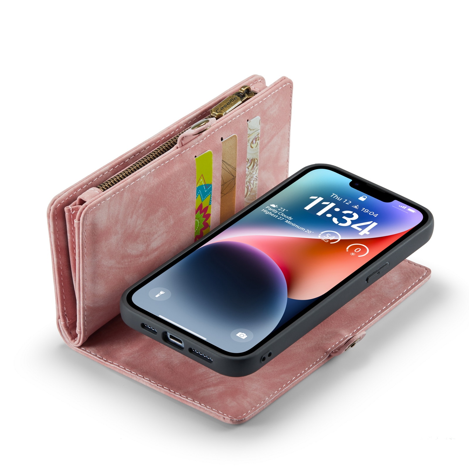 iPhone 14 Multi-slot Wallet Case Pink