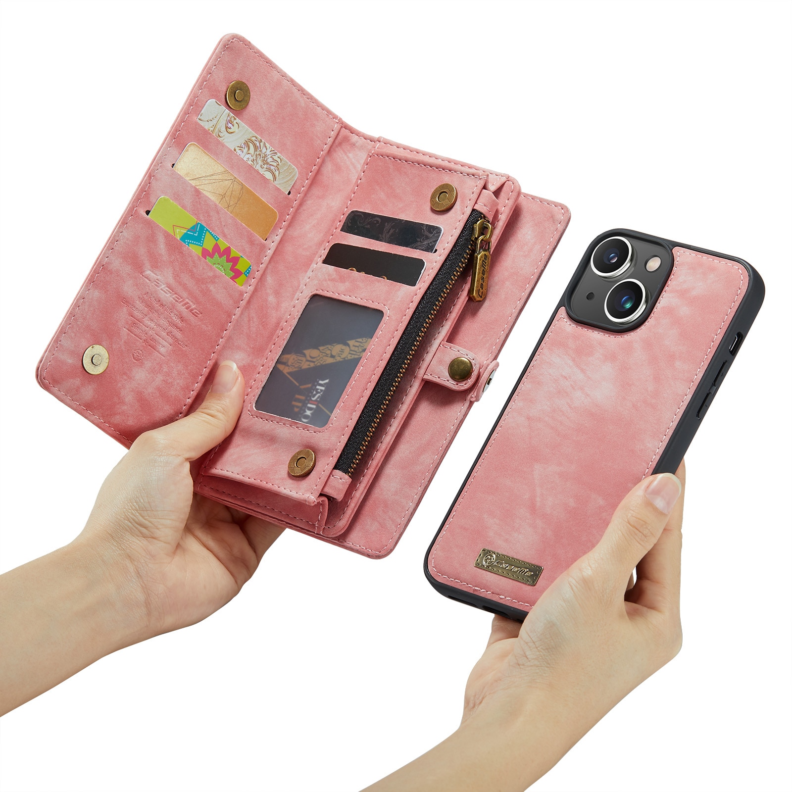 iPhone 14 Plus Multi-slot Wallet Case Pink