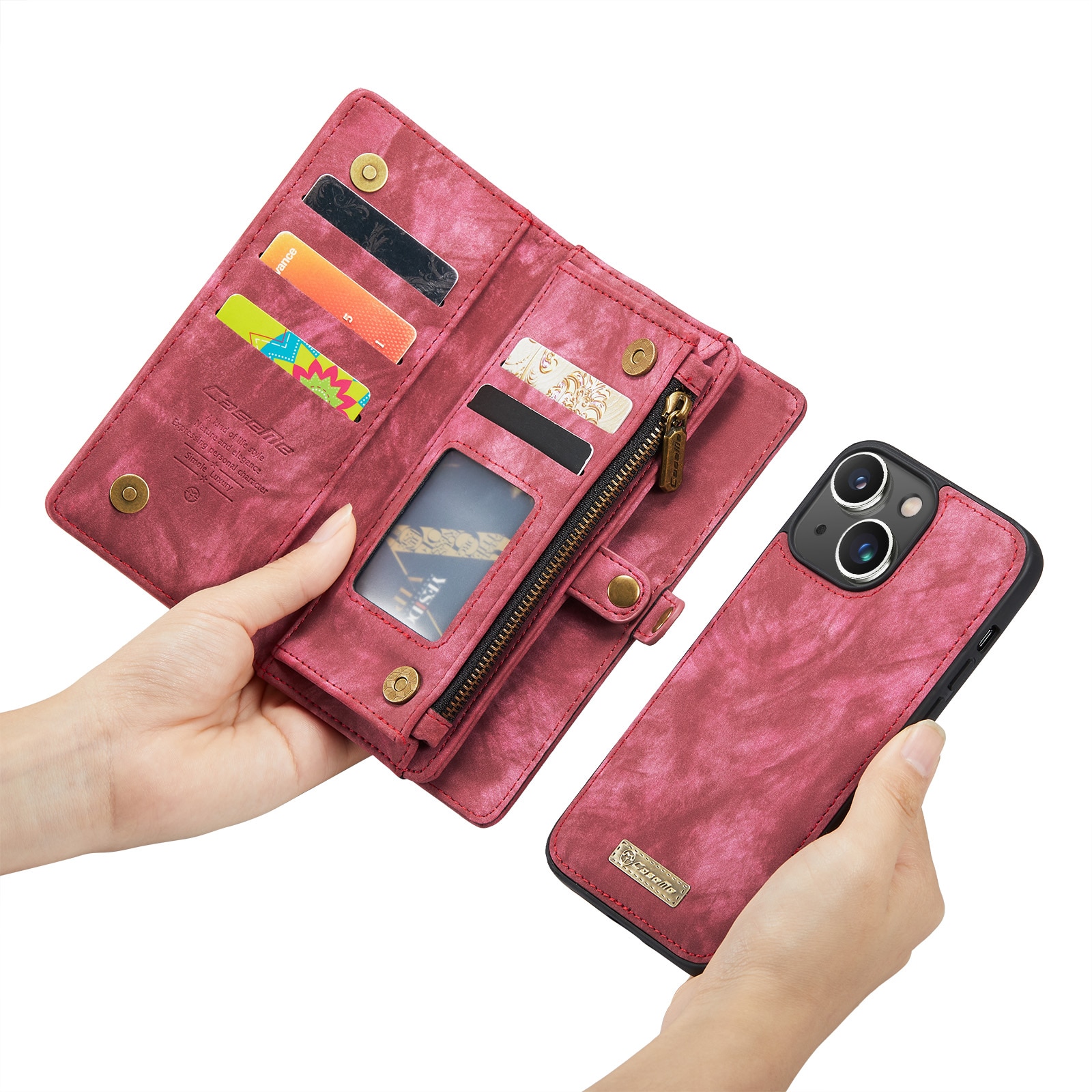 iPhone 14 Multi-slot Wallet Case Red