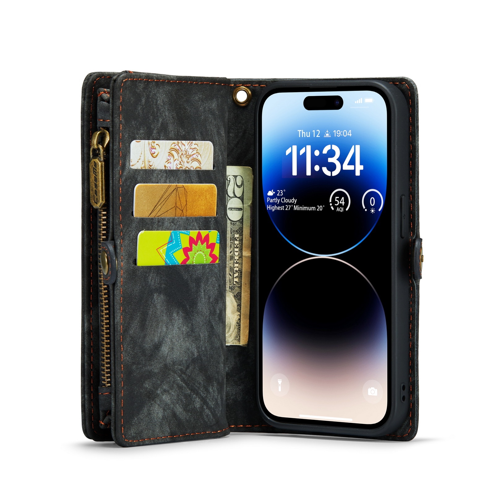 iPhone 14 Pro Max Multi-slot Wallet Case Grey