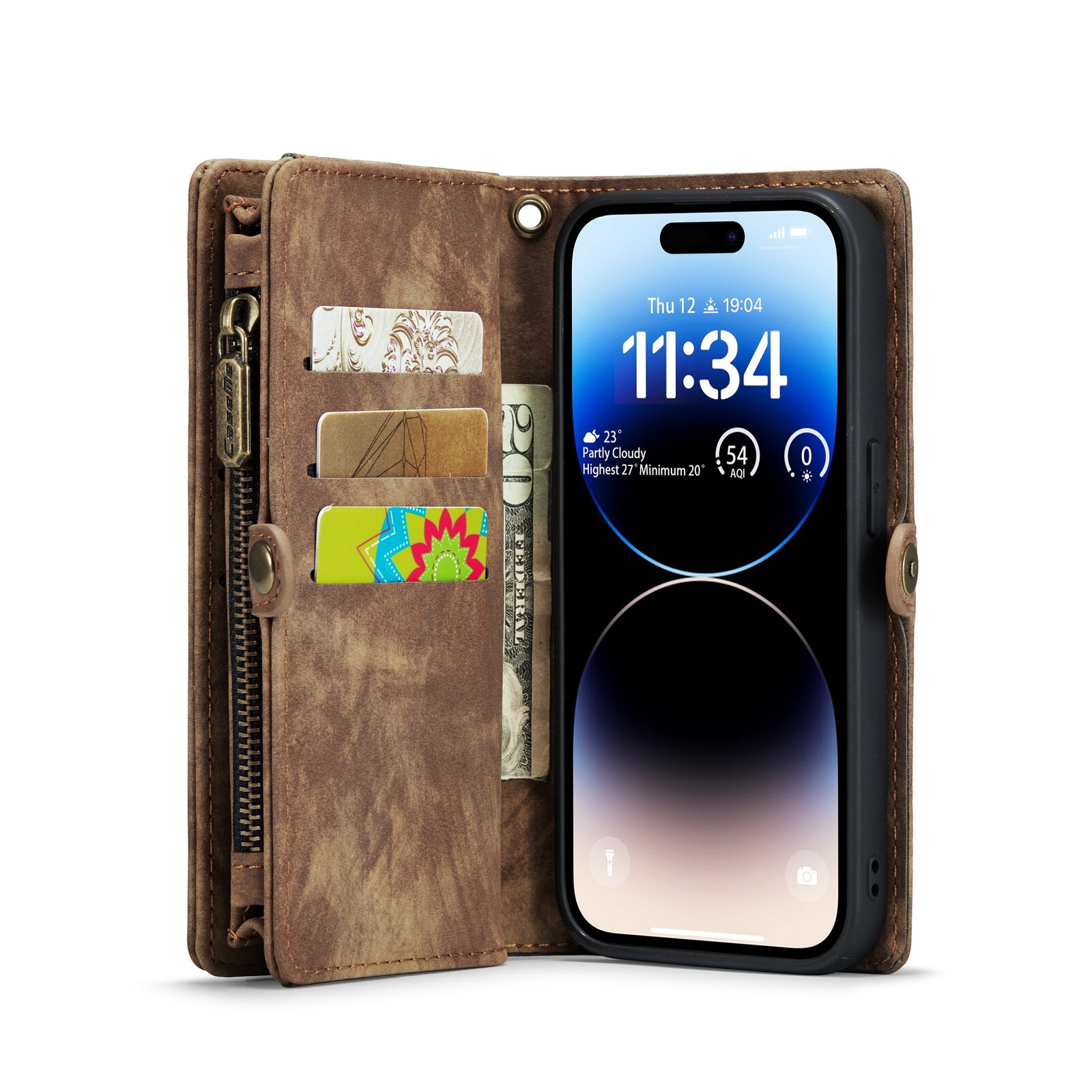 iPhone 14 Pro Multi-slot Wallet Case Brown