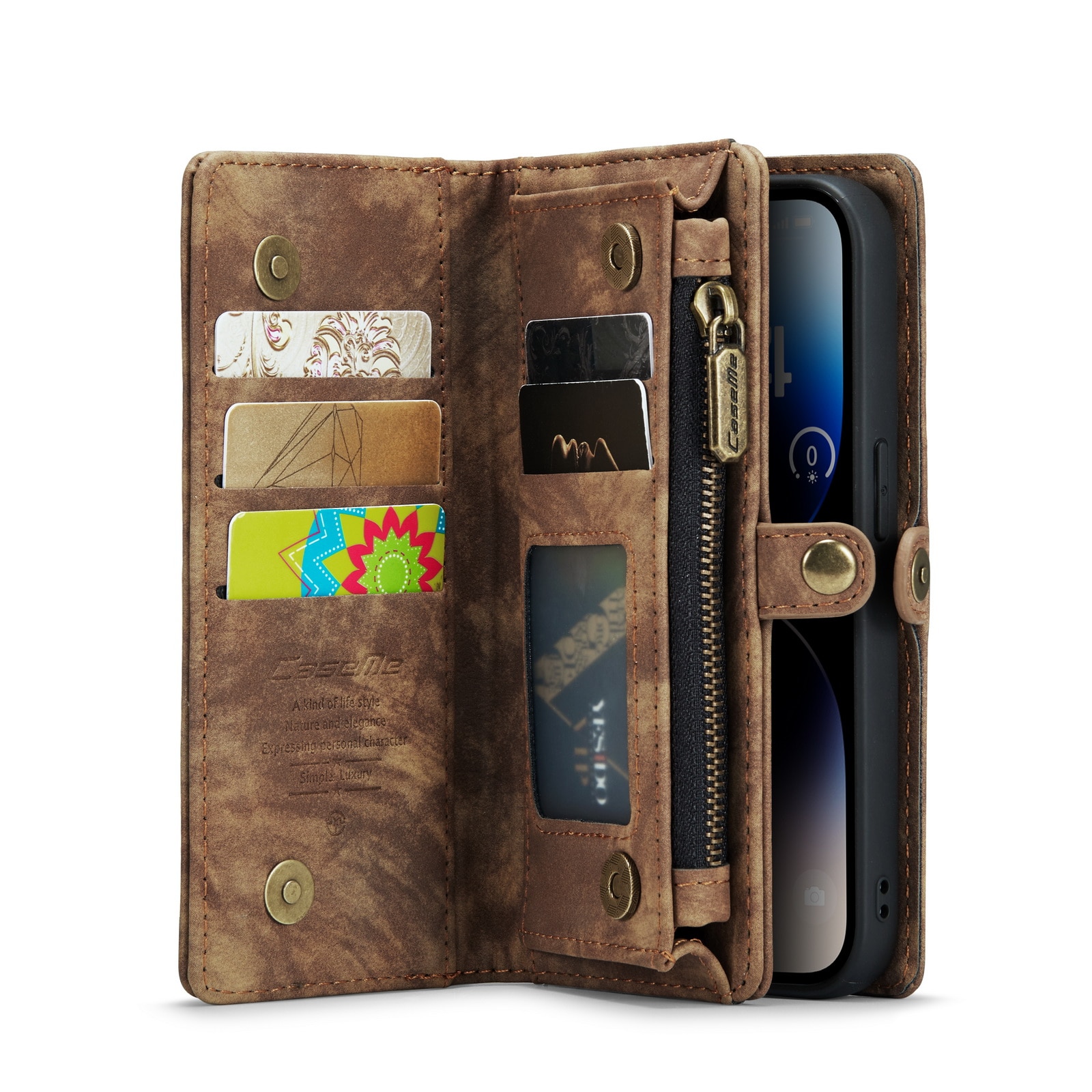 iPhone 14 Pro Multi-slot Wallet Case Brown