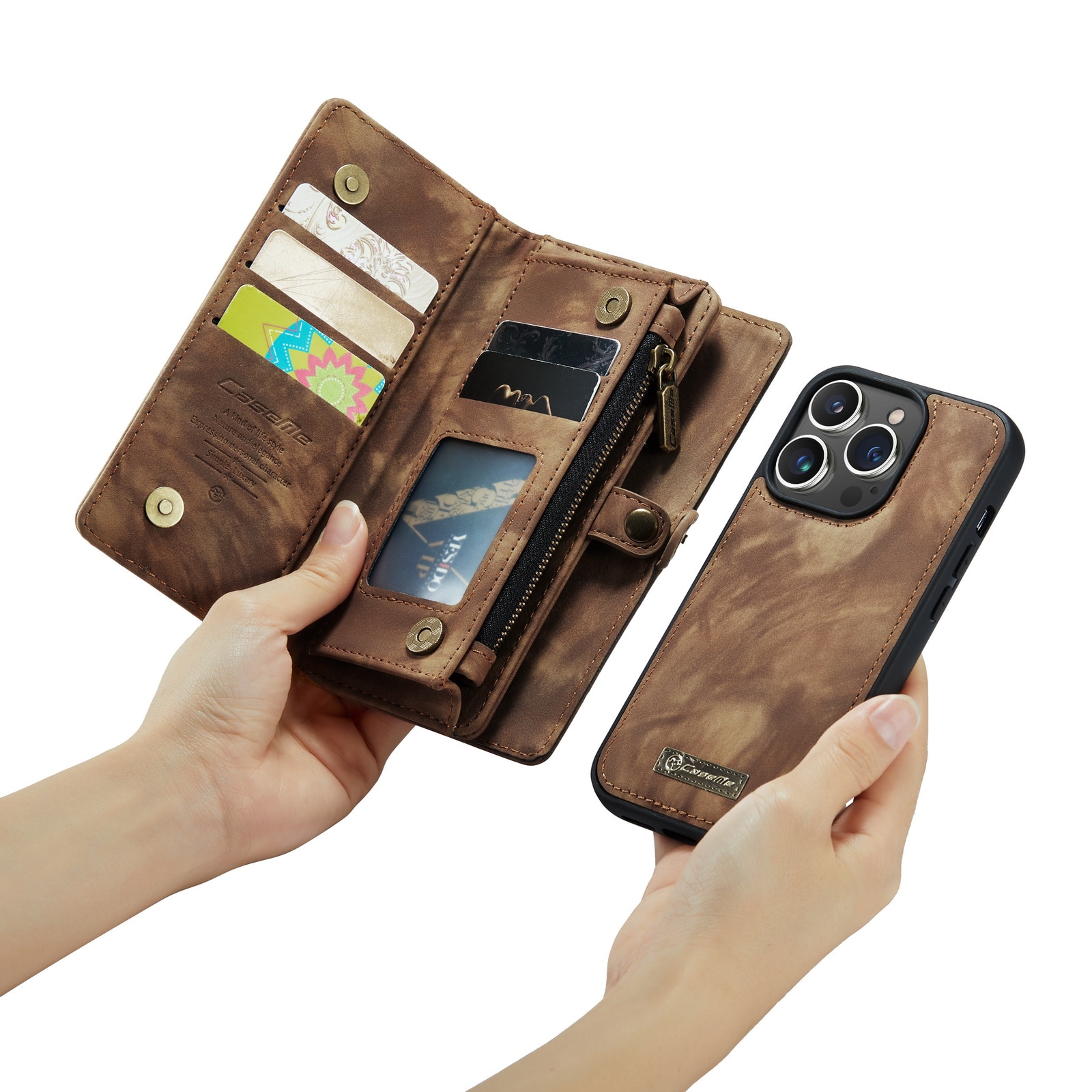 iPhone 14 Pro Max Multi-slot Wallet Case Brown