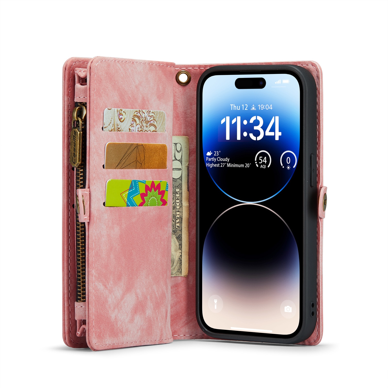 iPhone 14 Pro Multi-slot Wallet Case Pink