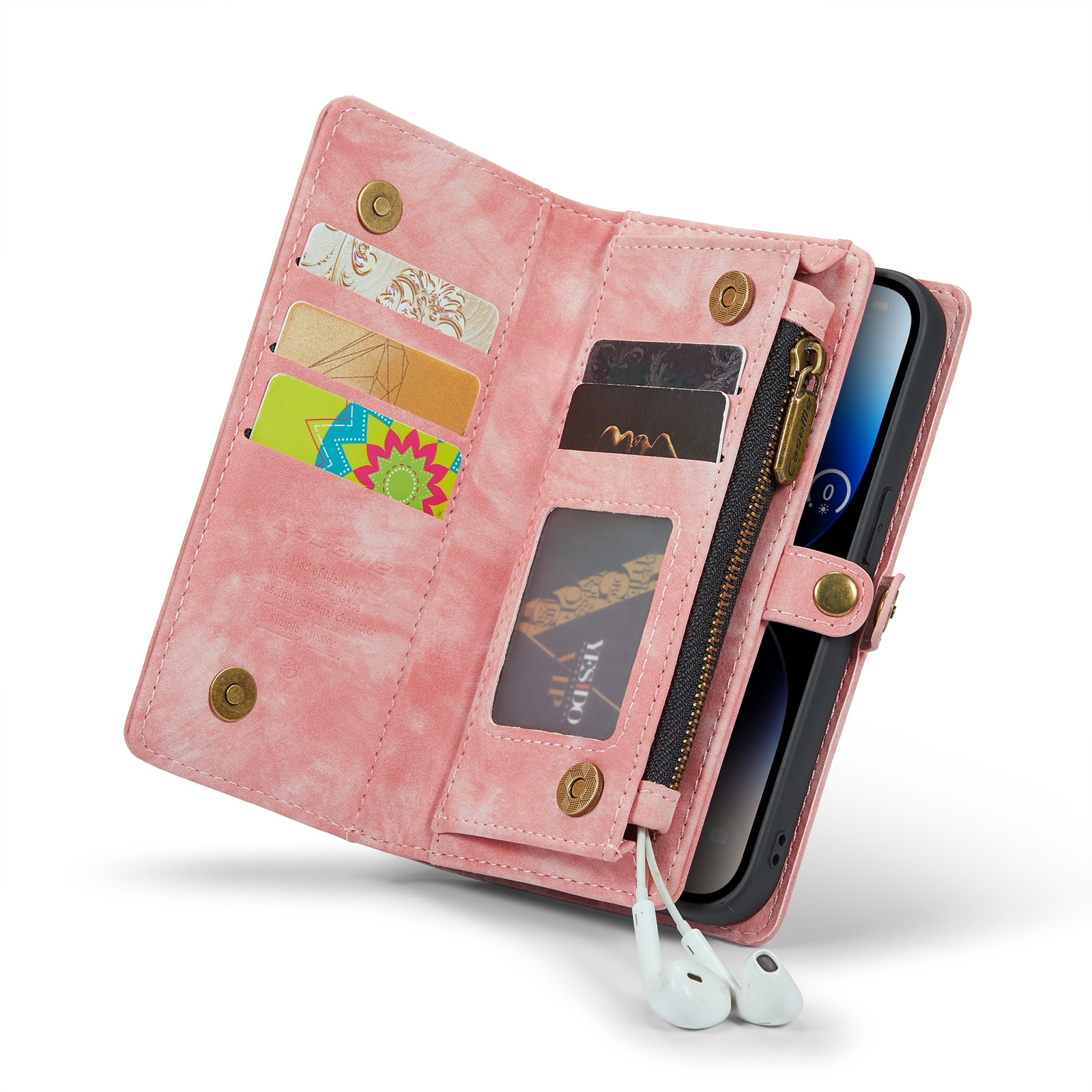 iPhone 14 Pro Multi-slot Wallet Case Pink