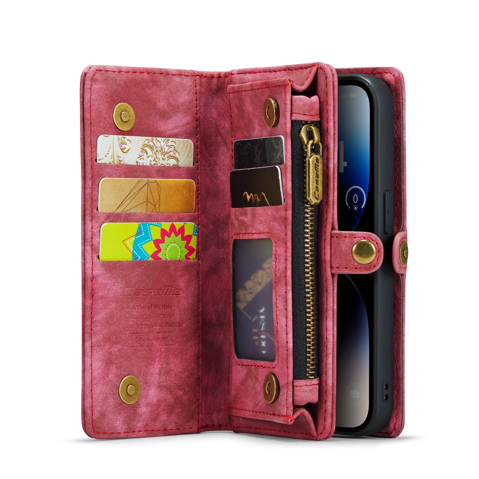 iPhone 14 Pro Multi-slot Wallet Case Red