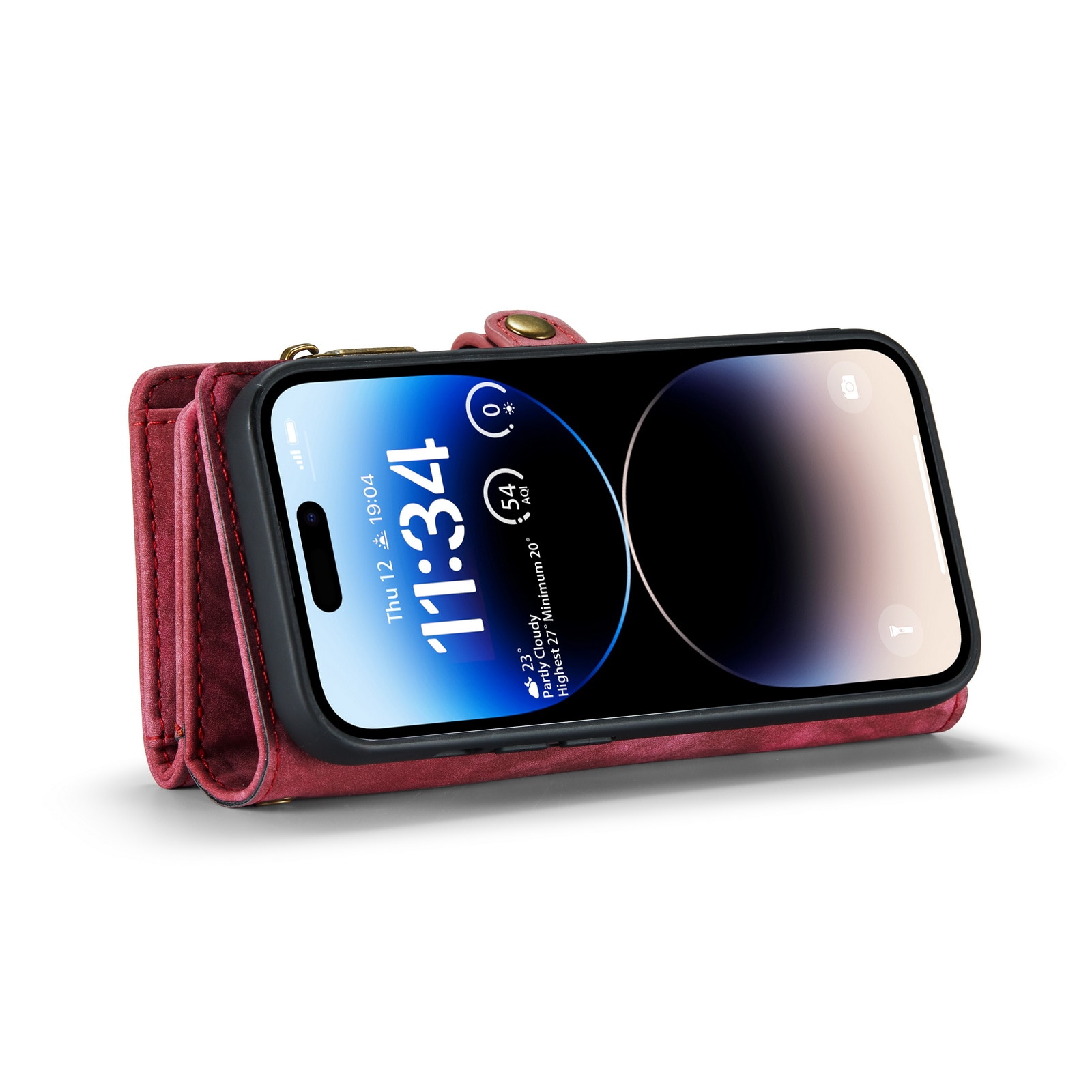 iPhone 14 Pro Max Multi-slot Wallet Case Red