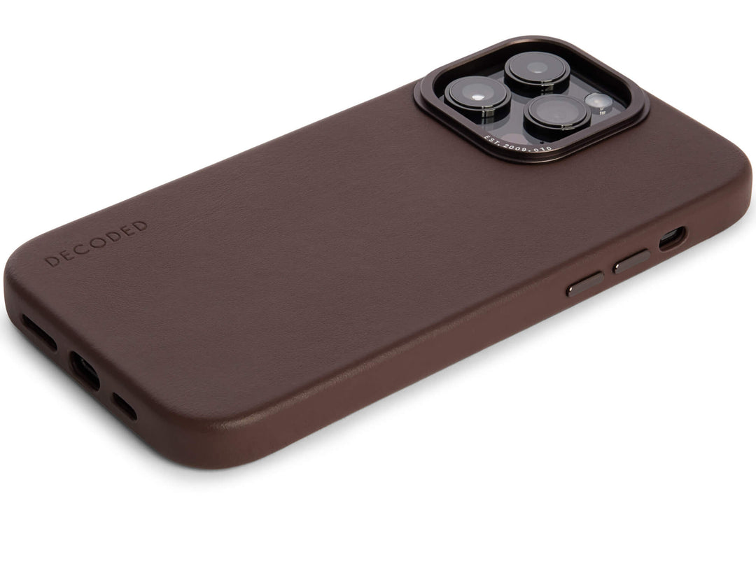 iPhone 14 Pro Leather Back Cover Brown