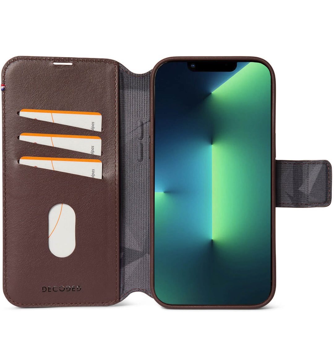 iPhone 14 Pro Detachable Wallet Leather Brown